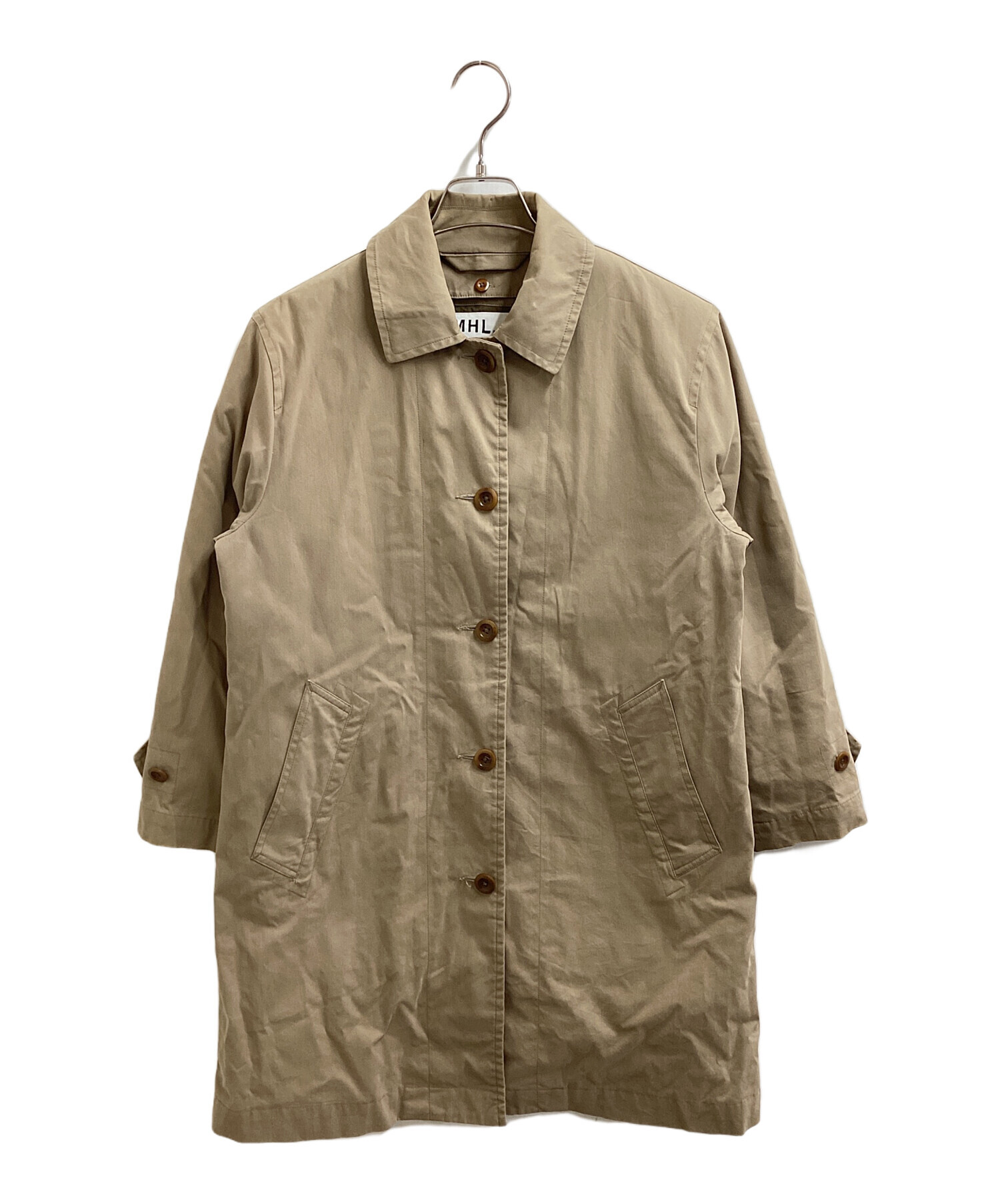 【MHL.】エムエイチエル コットン混 ステンカラーコート ダウンライナー 2 中古・古着通販】MHL (エムエイチエル) ダウンライナー付きステン