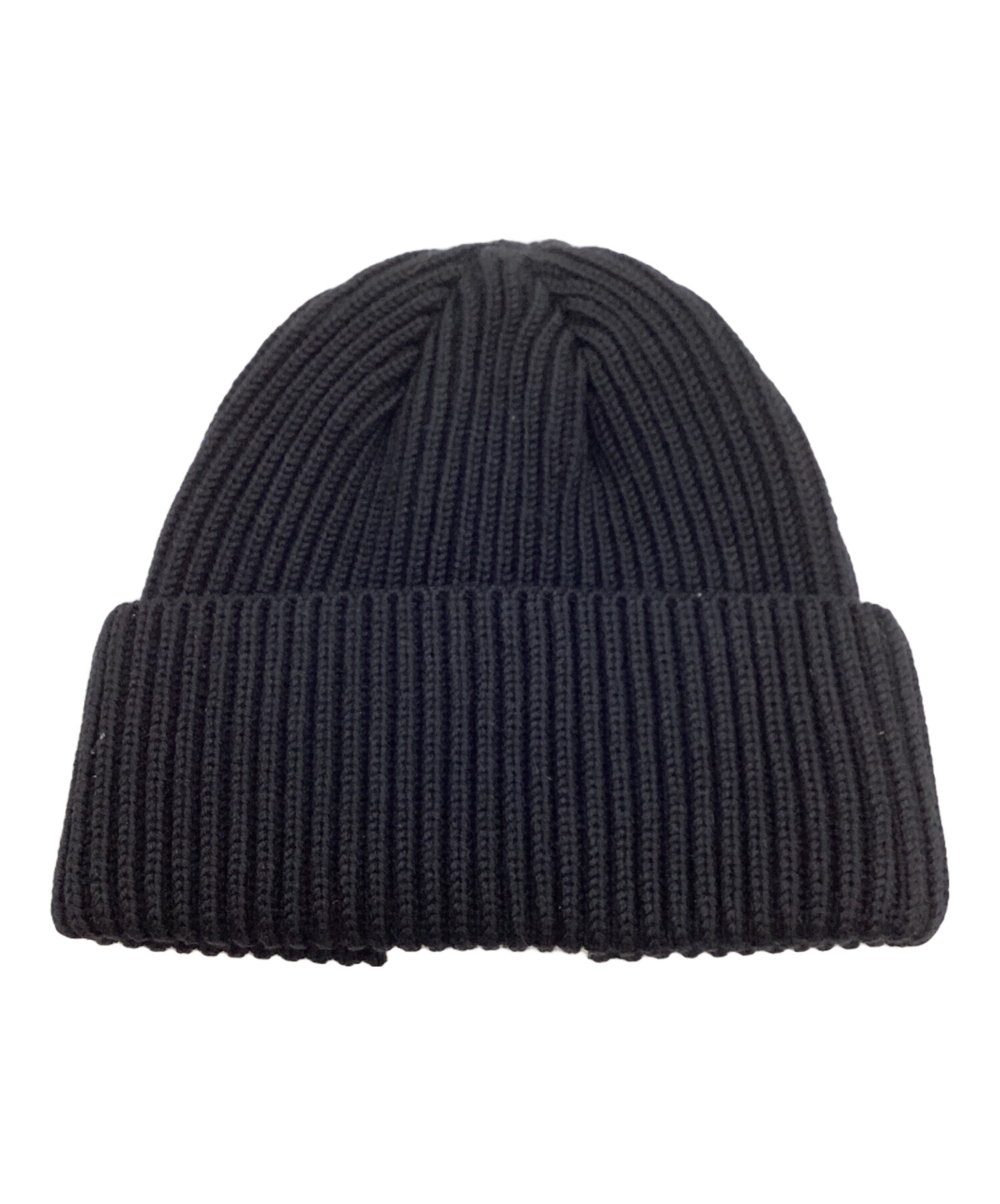 中古・古着通販】HYKE (ハイク) RIBBED KNIT WOOL BEANIE BLACK
