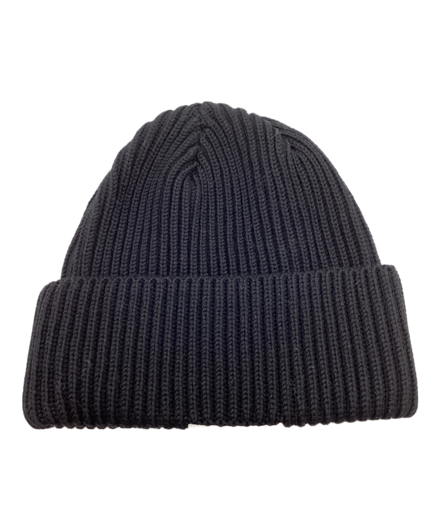 中古・古着通販】HYKE (ハイク) RIBBED KNIT WOOL BEANIE BLACK
