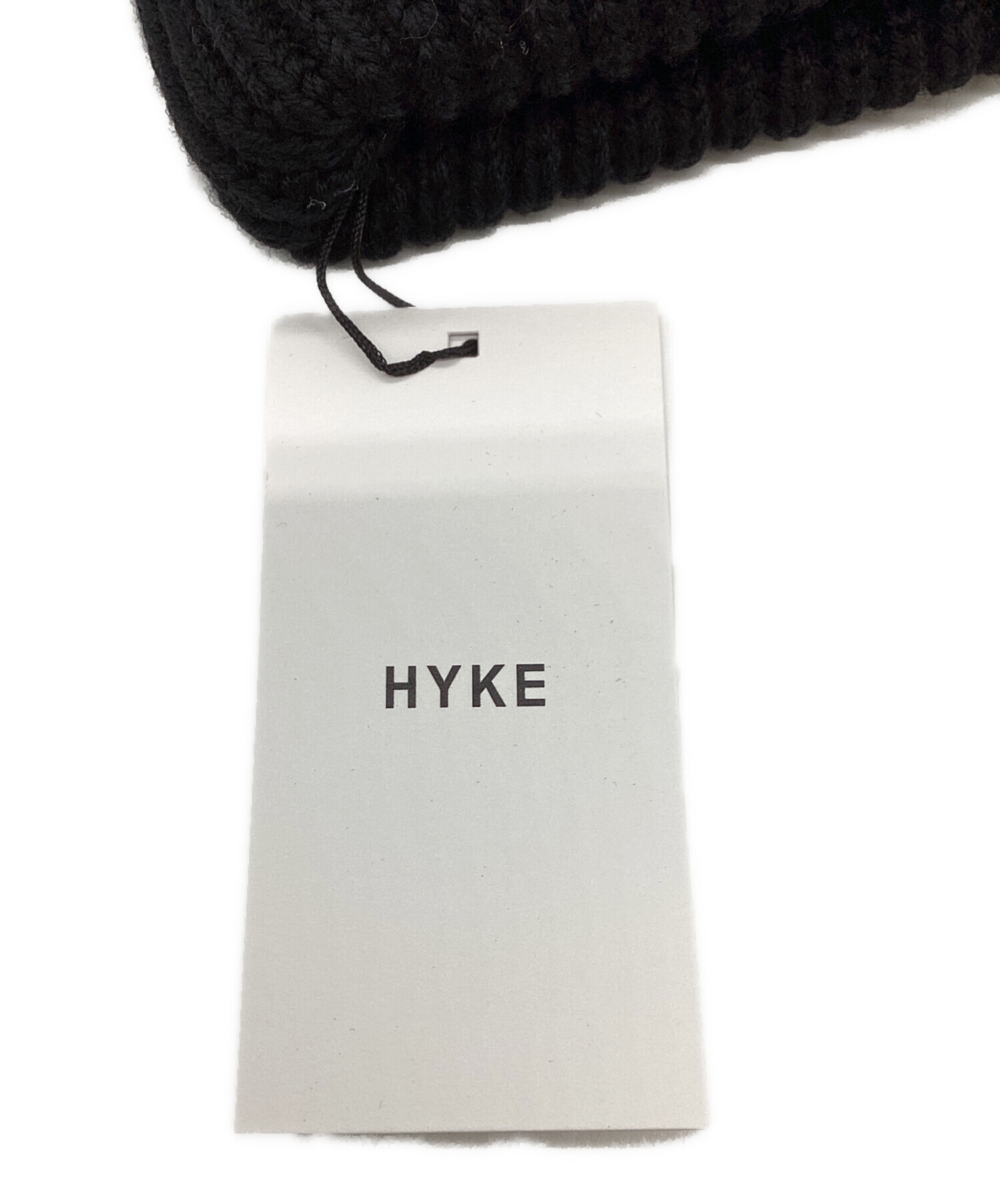 中古・古着通販】HYKE (ハイク) RIBBED KNIT WOOL BEANIE BLACK