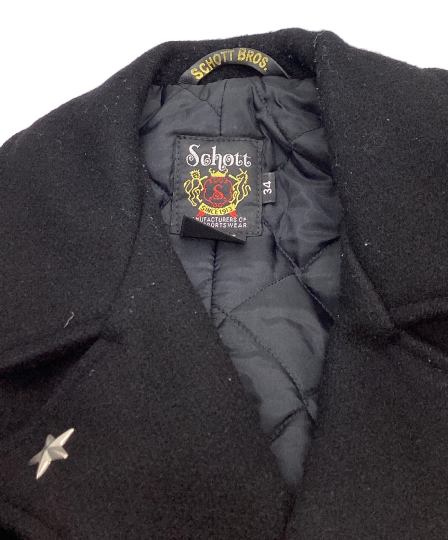 USA製 Schott 32oz WOOL ZIP PEA COAT 38 USA製 Schott 32oz WOOL ZIP PEA COAT 38 USA製 Schott 32oz WOOL ZIP