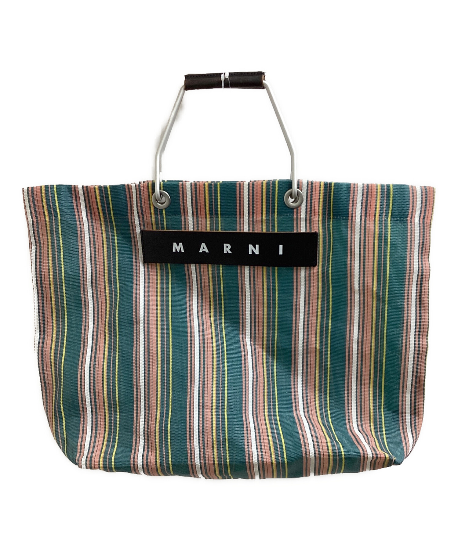 中古・古着通販】MARNI (マルニ) ストライプハンドバッグ グリーン 
