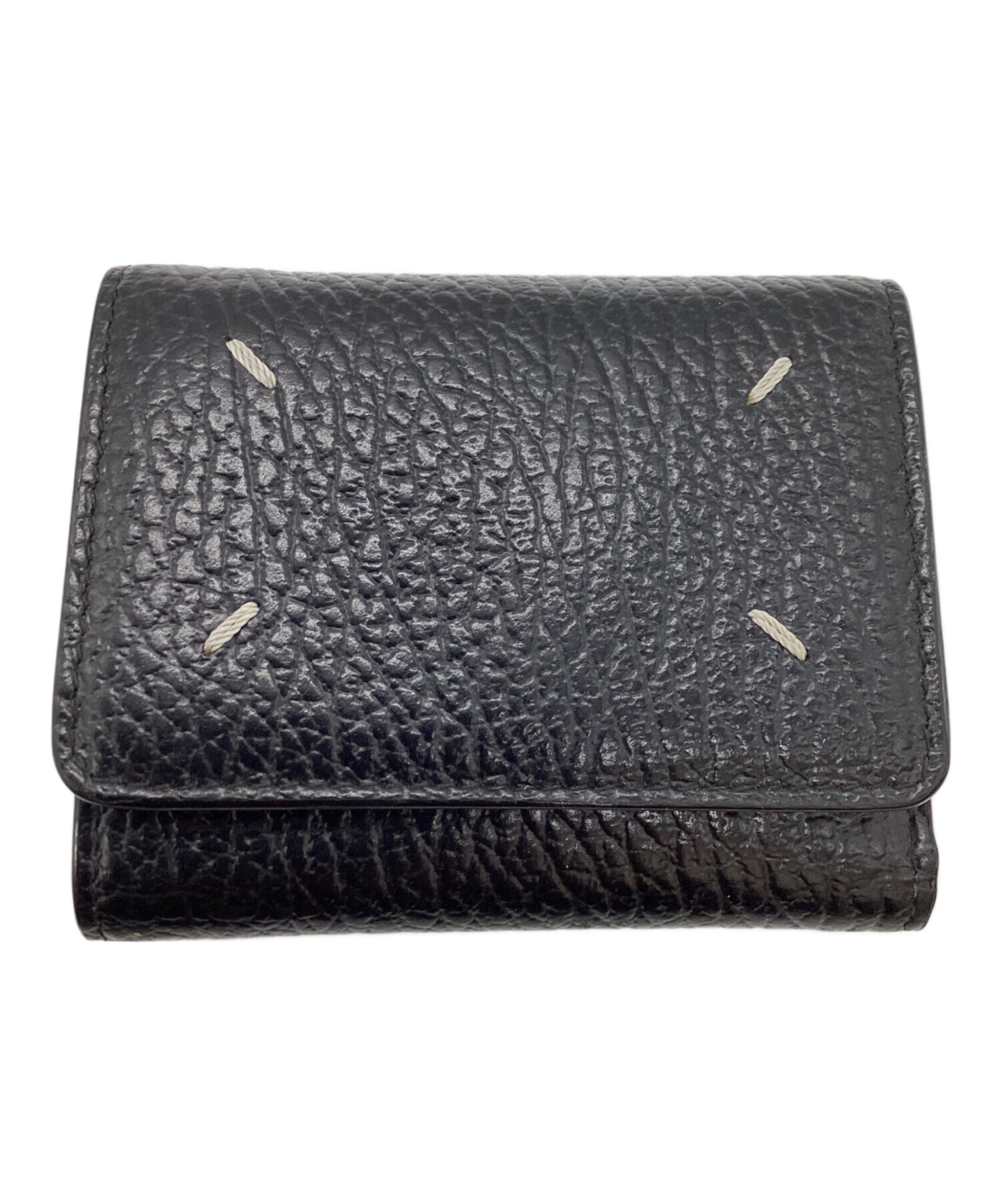 Maison Margiela(メゾンマルジェラ) グレインレザースリーフォールドウォレット メンズ 表記無 【中古】【ブランド古着バズストア】 中古・古着通販】Maison Margiela (メゾンマルジェラ) 4ステッチ 三