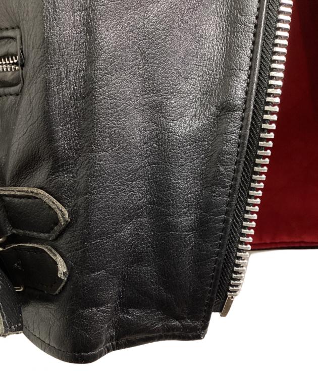 MAISON DE REEFUR ブラックレザー ダブルライダースジャケット 中古・古着通販】MAISON DE REEFUR Leather Rider's Jacket Black