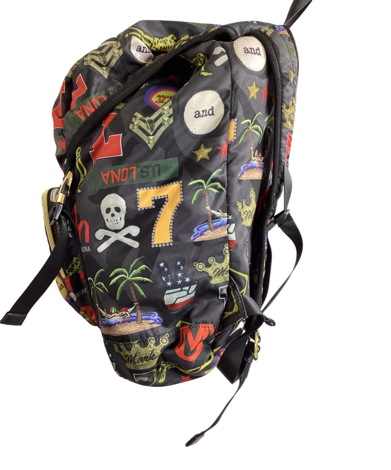 MARK&LONA ブラックバックパック完売品レア 中古・古着通販】MARK&LONA (マークアンドロナ) printed backpack / 総