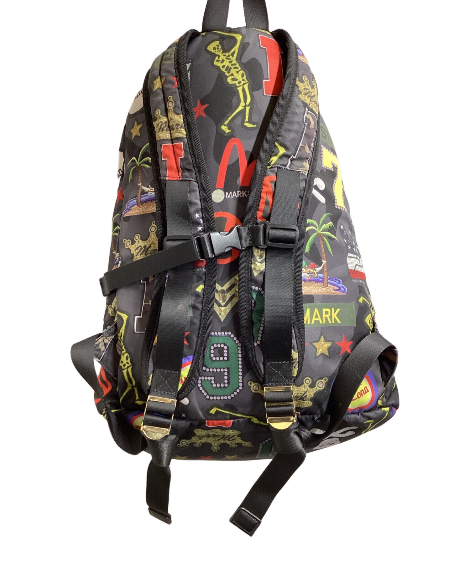 MARK&LONA ブラックバックパック完売品レア 中古・古着通販】MARK&LONA (マークアンドロナ) printed backpack / 総