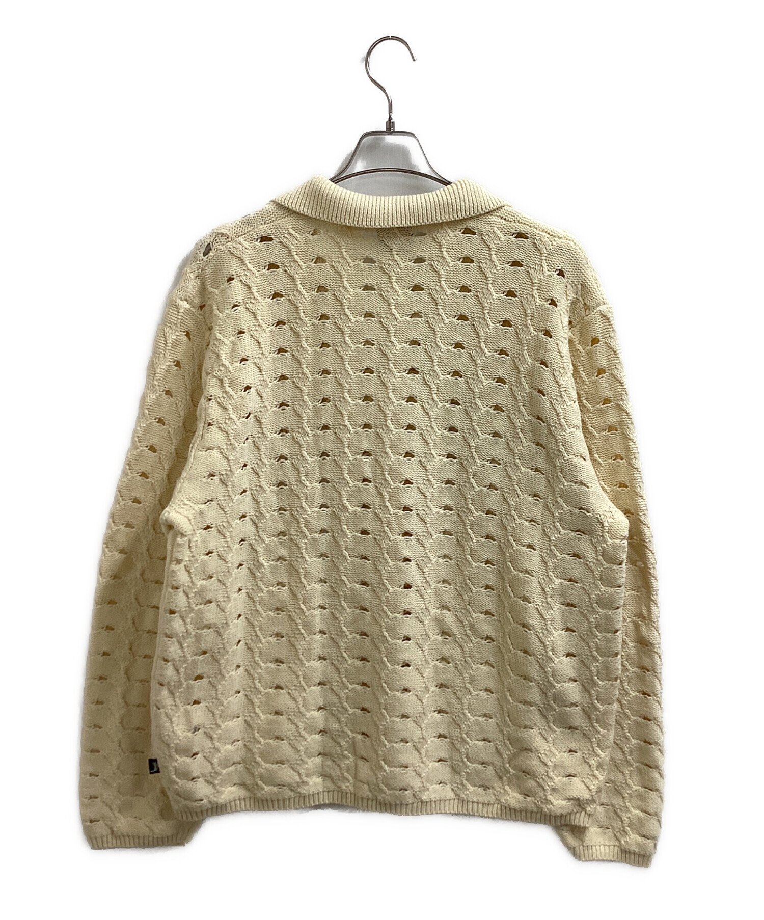 中古・古着通販】stussy (ステューシー) OPEN KNIT COLLARED SWEATER 
