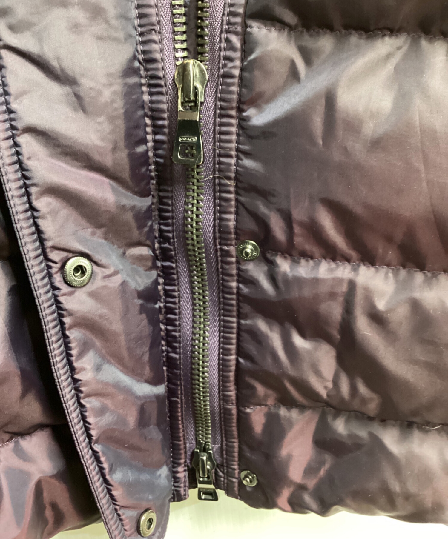 中古・古着通販】COACH (コーチ) ファー付ダウンコート パープル