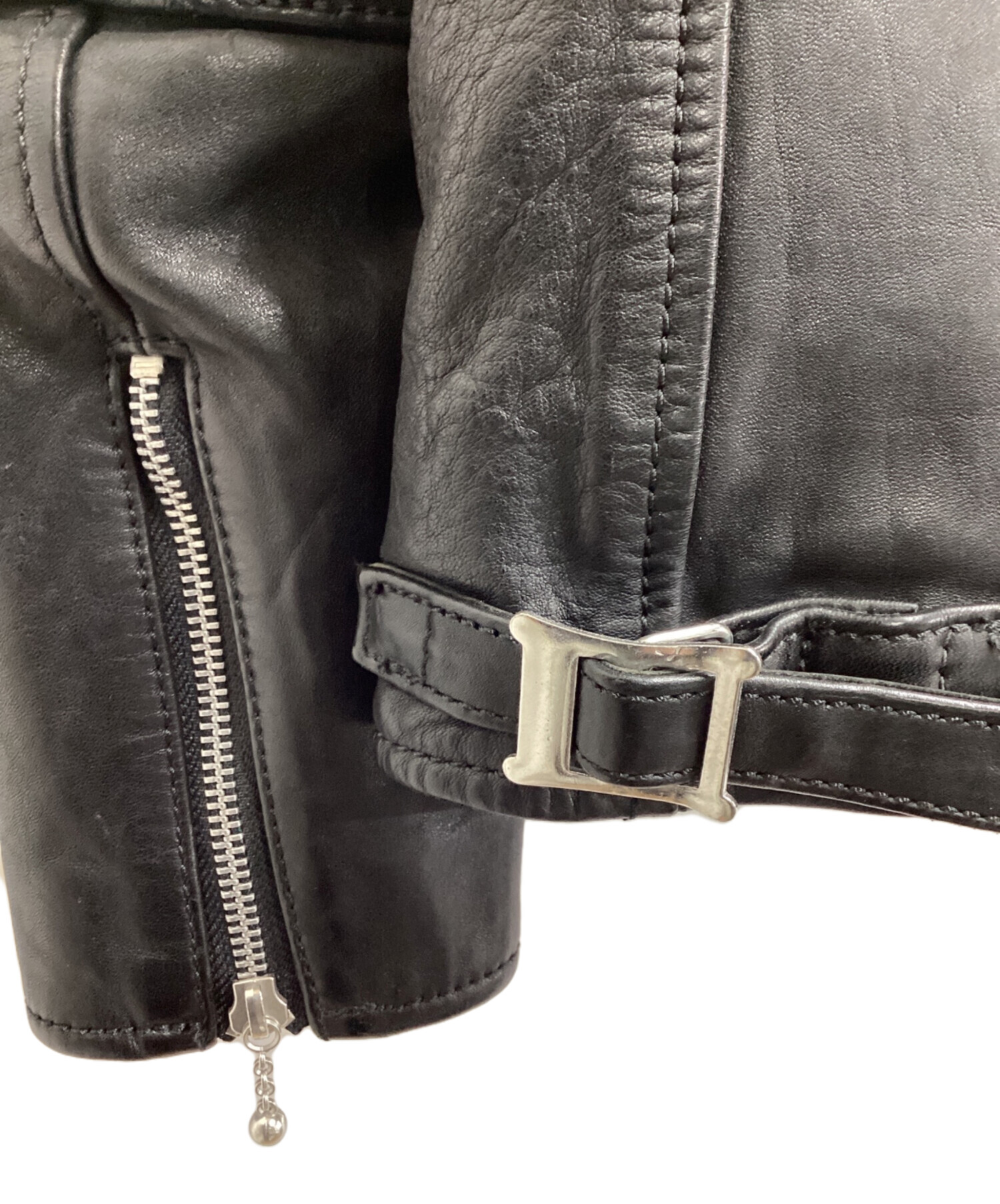 中古・古着通販】SKULL FLIGHT (スカルフライト) Leather Biker Jacket 