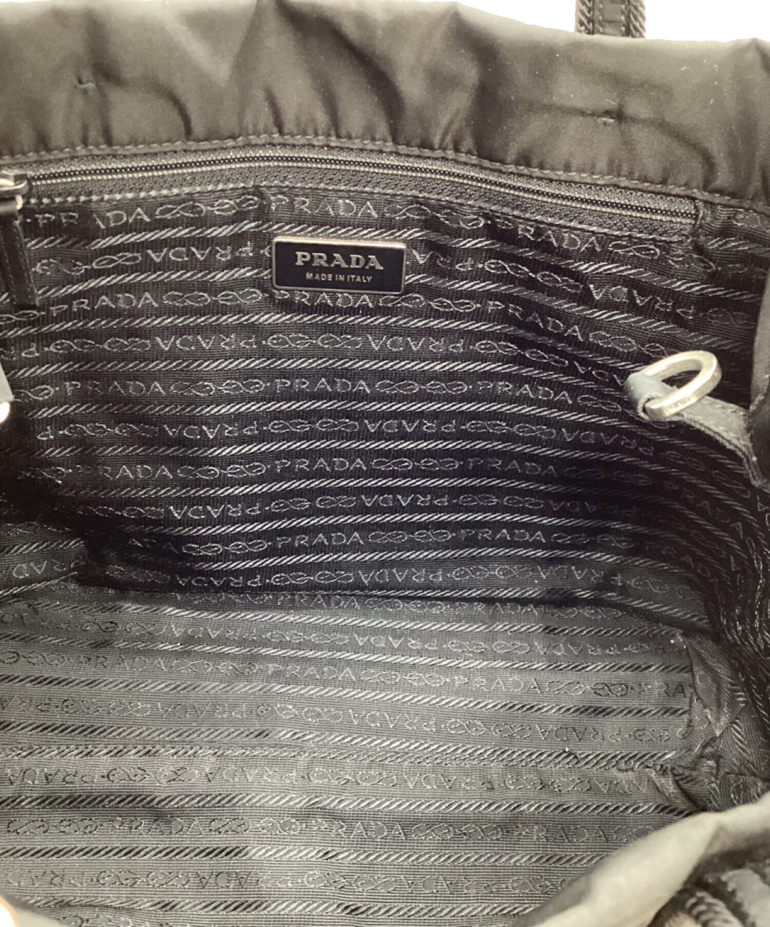 中古・古着通販】PRADA (プラダ) ナイロン刺繍ミニトートバッグ