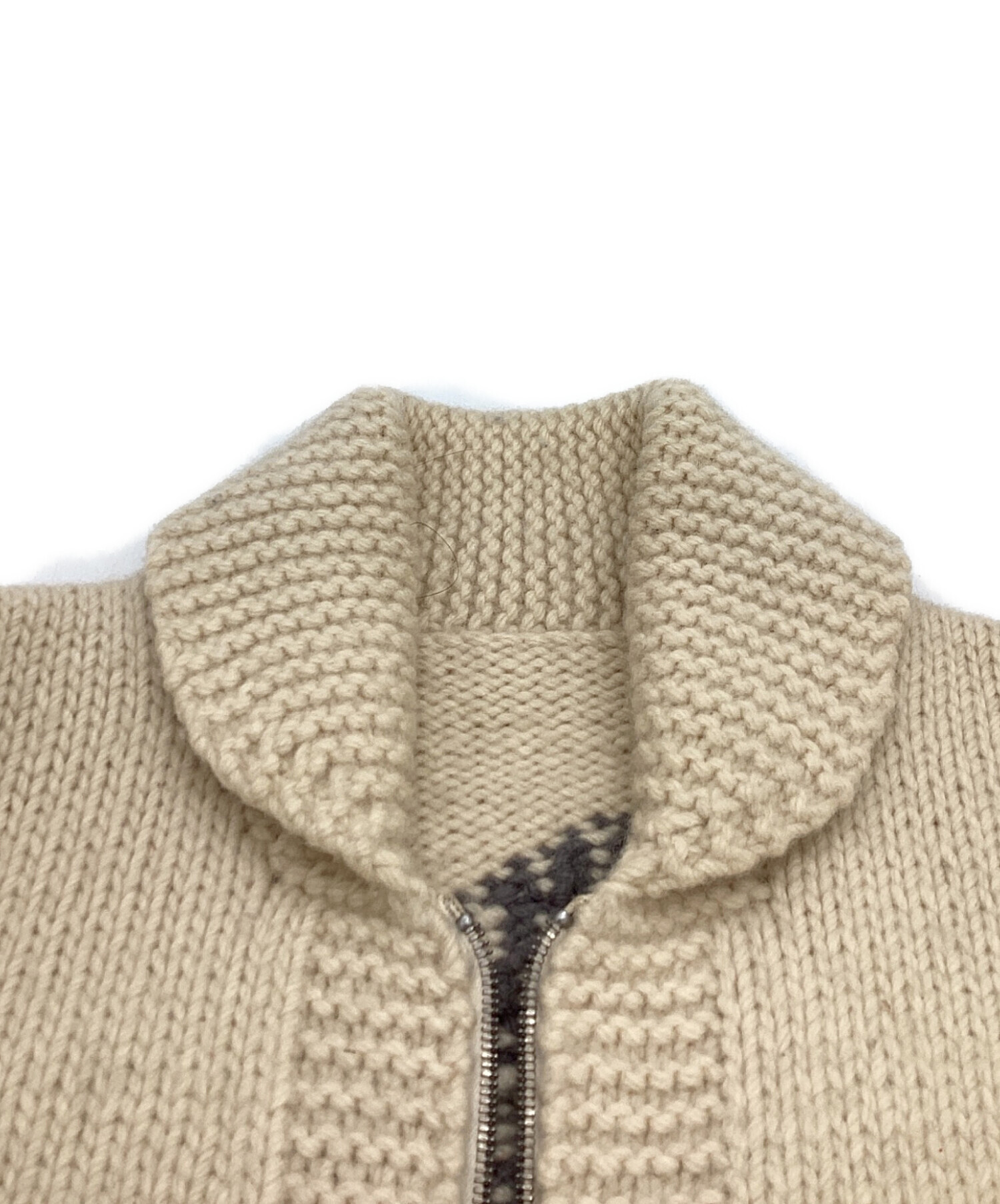 【古着】FAB ニット　カウチン　アイボリー 中古・古着通販】VINTAGE (ヴィンテージ) カウチンニットカーディガン