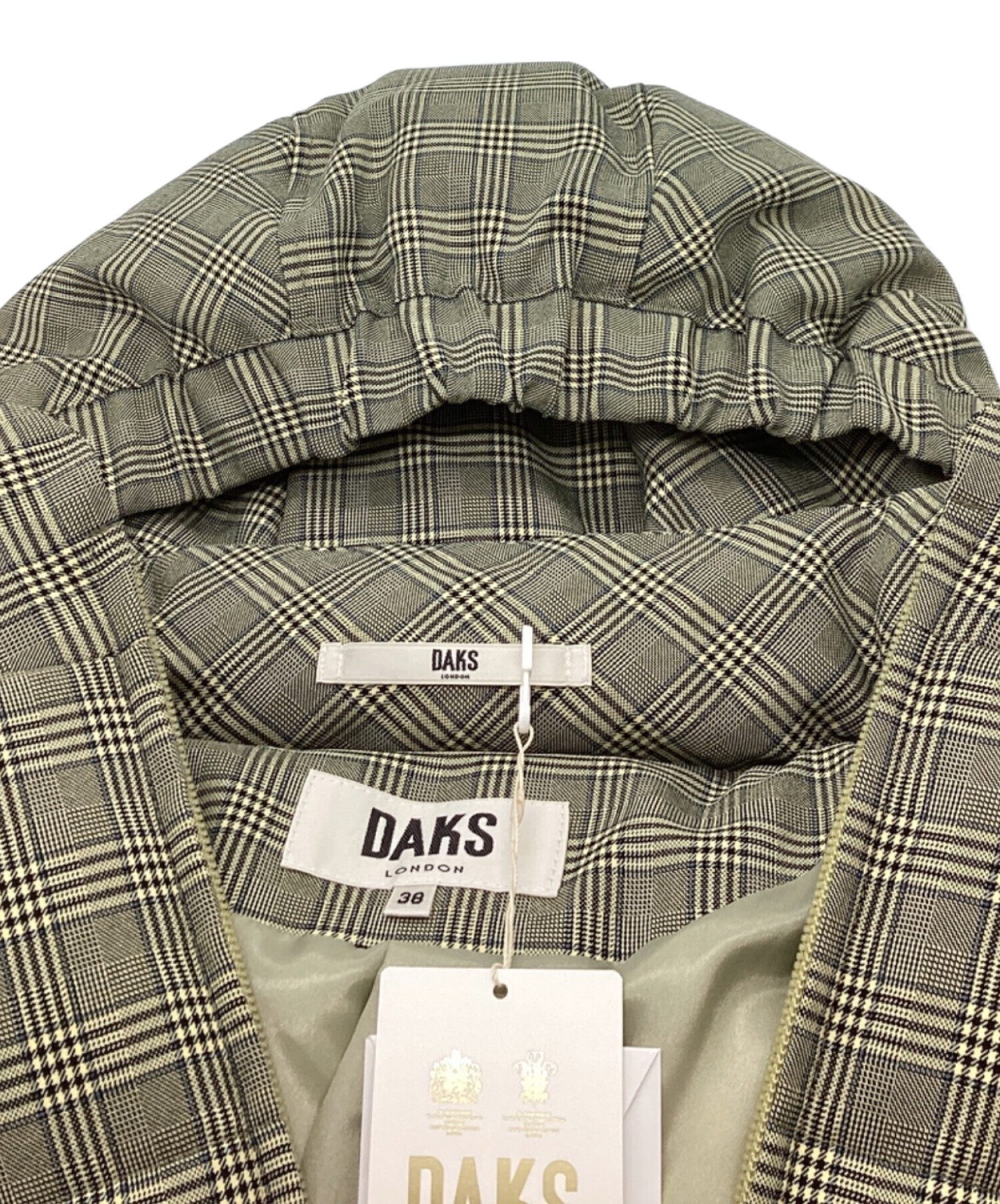 H美品 DAKS ハウスチェック ケーブルニット ジャケット DAKS』ハウス 