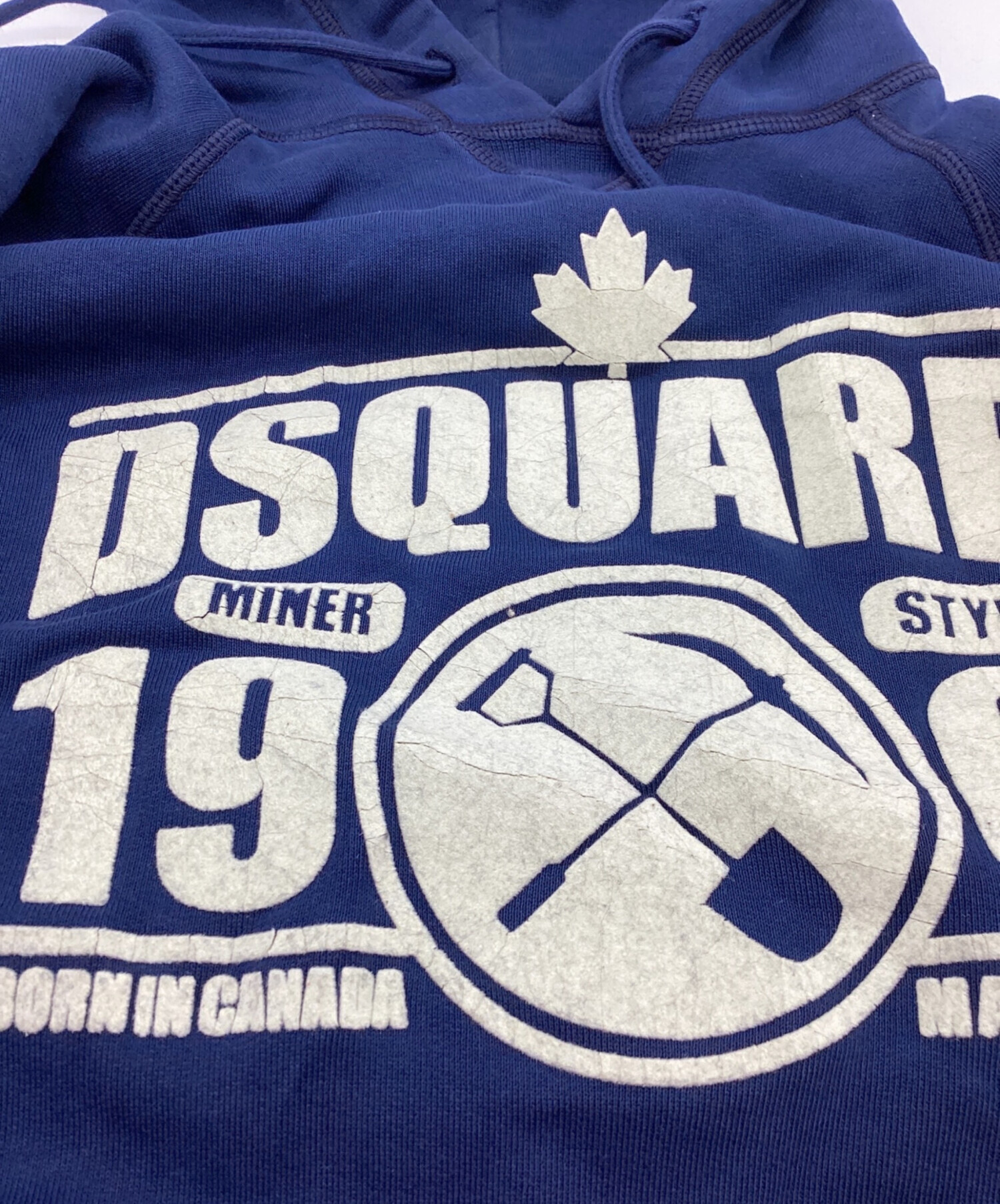 DSQUARED2 ICON ロゴプリント プルオーバーパーカー ブラック L 