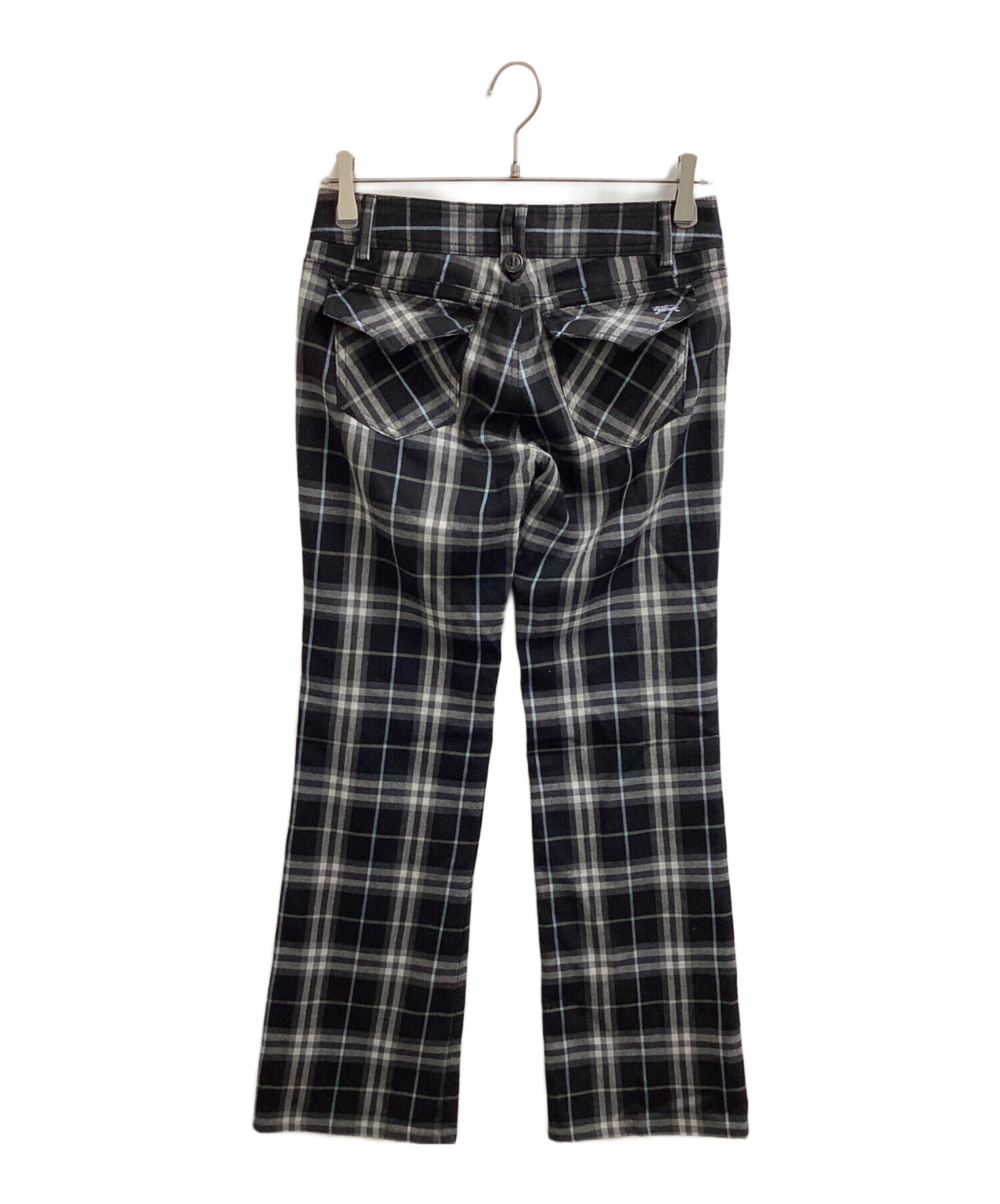 BURBERRYLONDON　チェック　コットン100%　ワイドパンツ　ボタン 中古・古着通販】BURBERRY LONDON (バーバリーロンドン) チェック