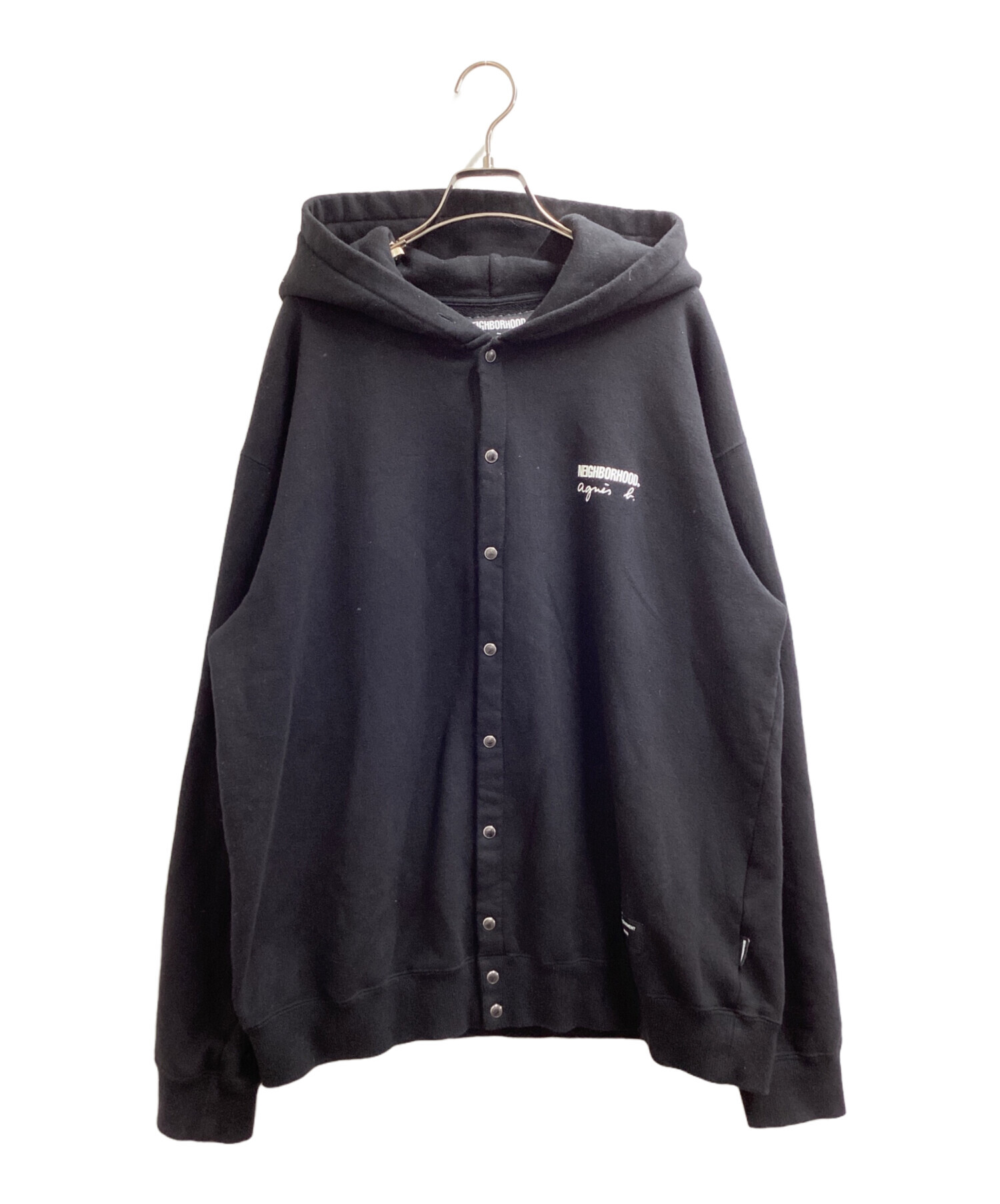 ネイバー×アニエス　スウェットスナップフーディー　パーカー　ブラック　S 中古・古着通販】NEIGHBORHOOD (ネイバーフッド) SWEAT SNAP HOODIE LS