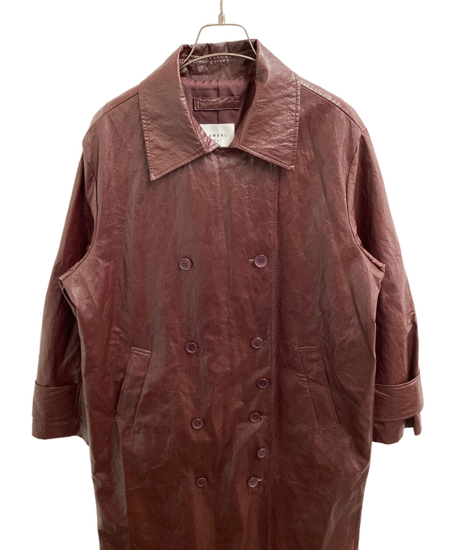 中古・古着通販】AMERI (アメリ) RAFFINE FAKE LEATHER TRENCH COAT 
