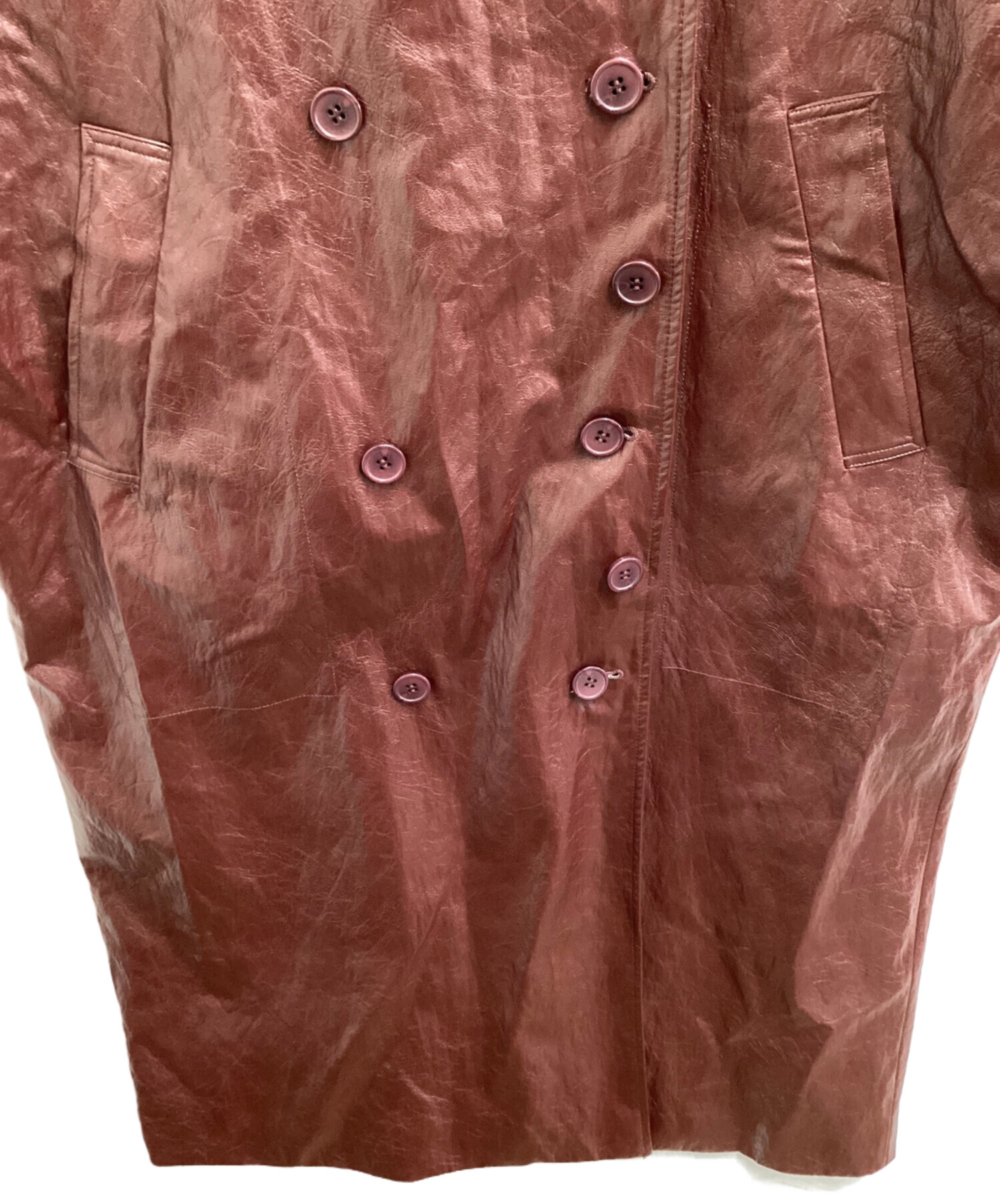 アメリ 中古・古着通販】AMERI (アメリ) RAFFINE FAKE LEATHER TRENCH COAT
