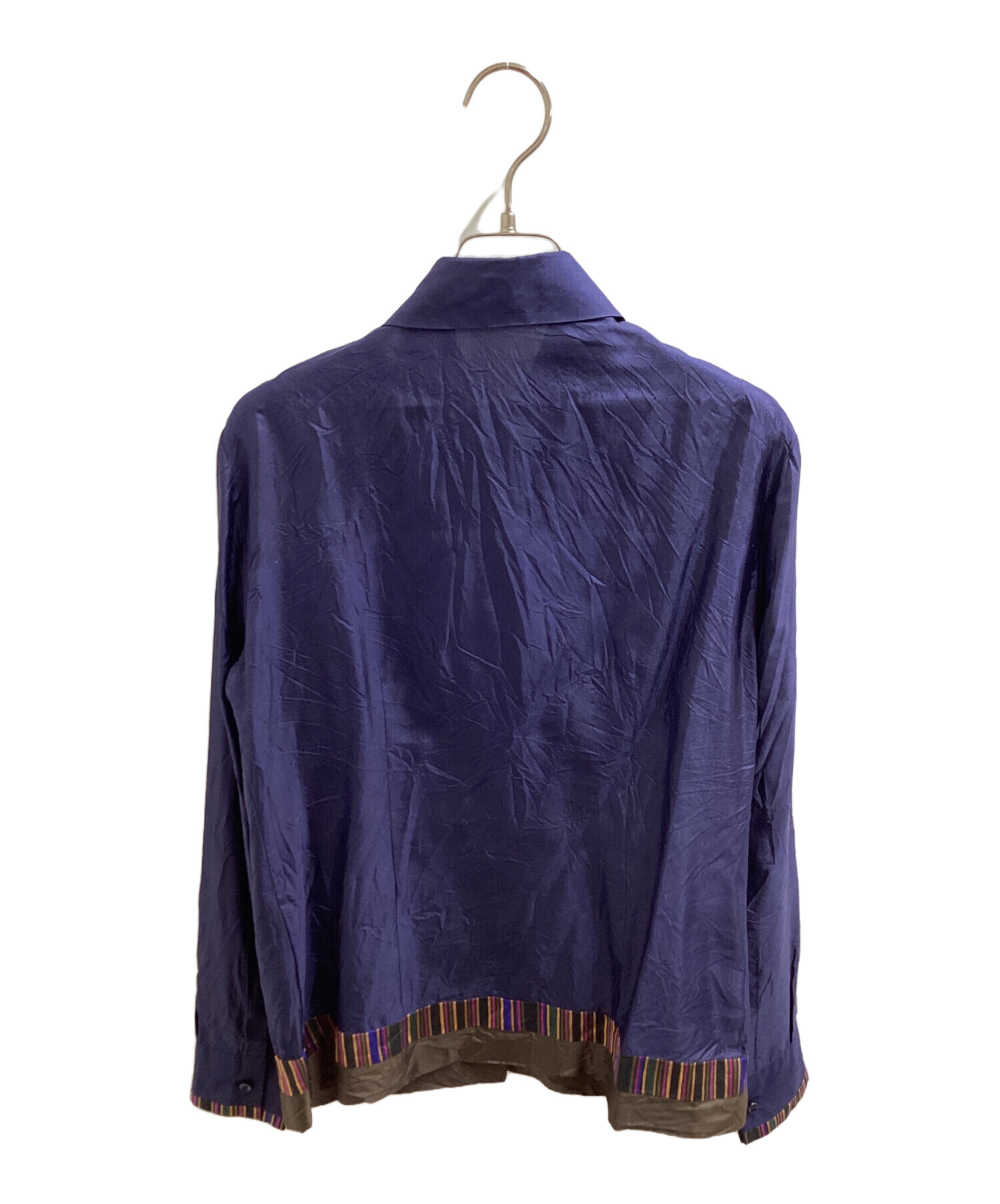 中古・古着通販】ETRO (エトロ) シルクシャツ ネイビー サイズ:40