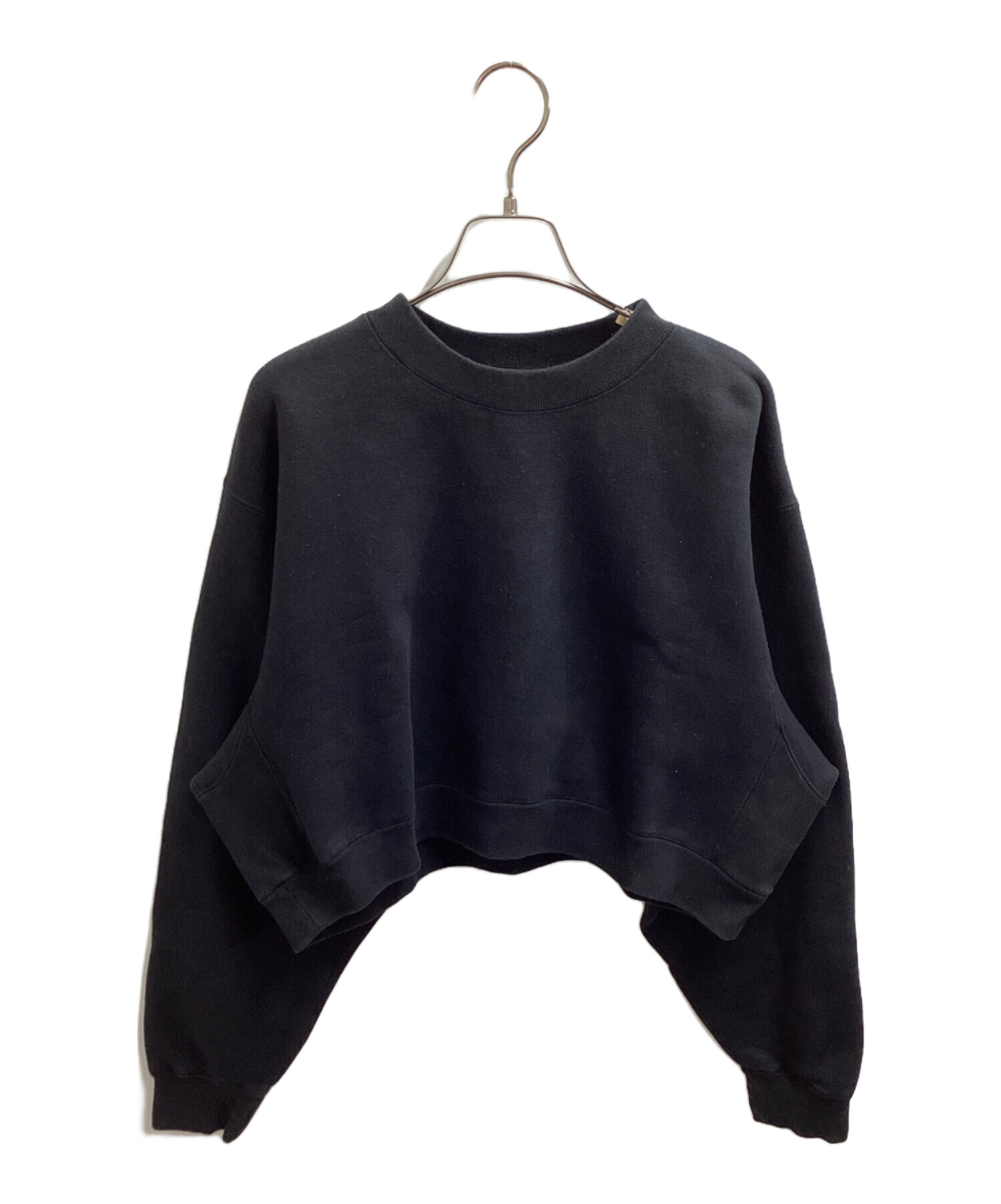 中古・古着通販】HYKE (ハイク) クロップドスウェット ブラック サイズ