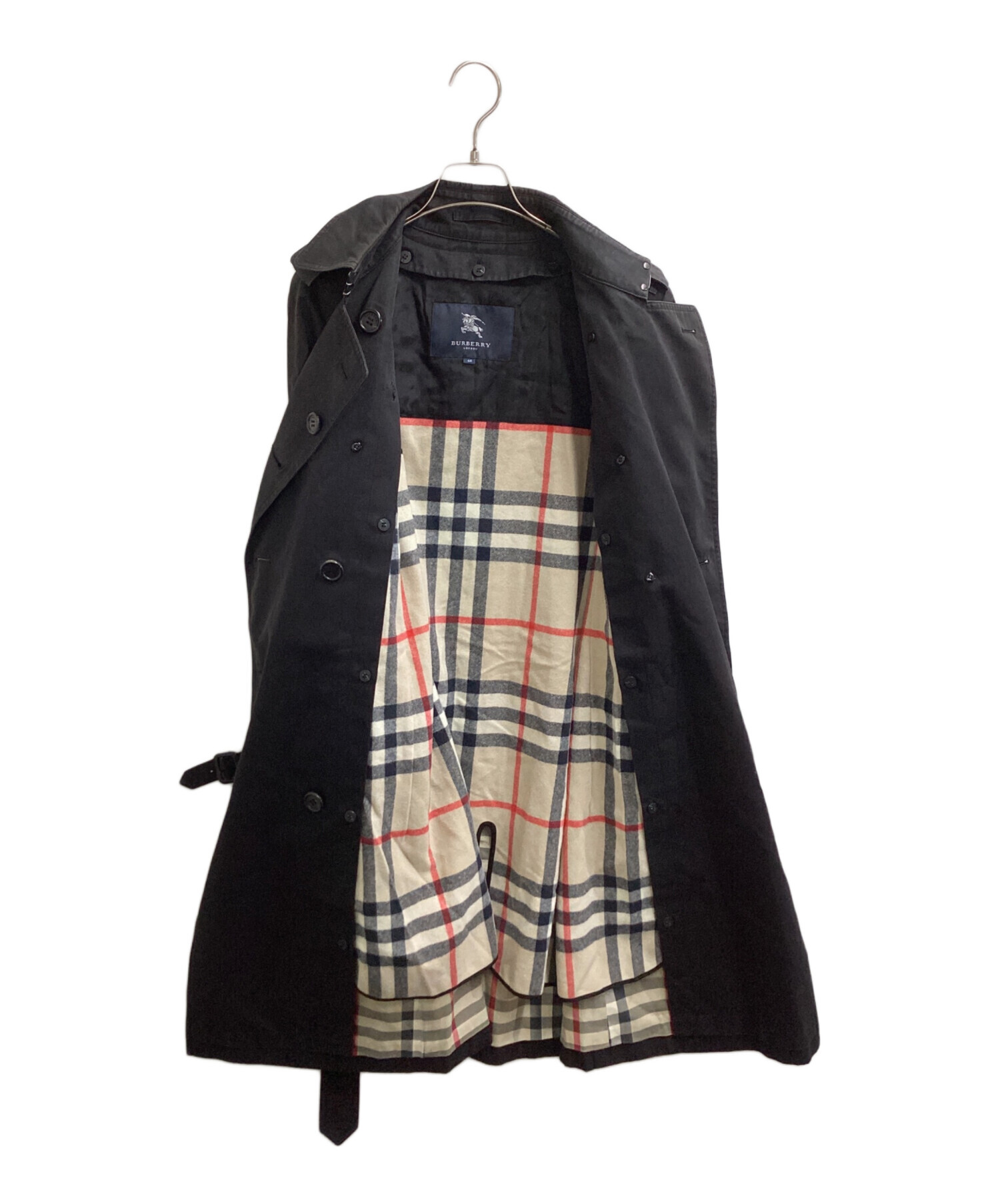 美品 バーバリーロンドン ノバチェック ウールライナー ダブルトレンチコートM黒 中古・古着通販】BURBERRY LONDON (バーバリーロンドン) ノバチェック