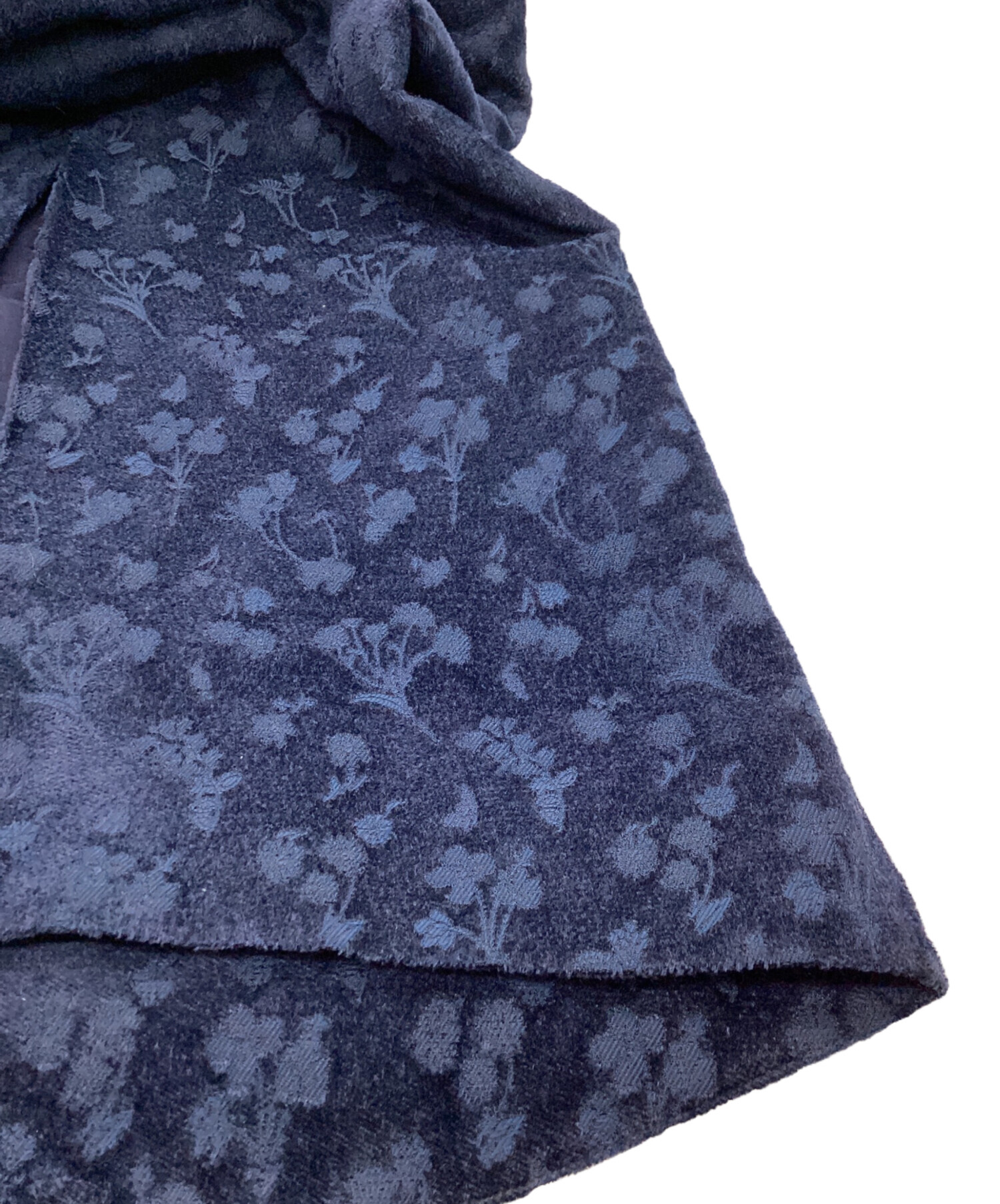 マメクロゴウチ　Floral Jacquard Skirt ネイビー　サイズ3 中古・古着通販】mame kurogouchi (マメクロゴウチ) Floral Jacquard