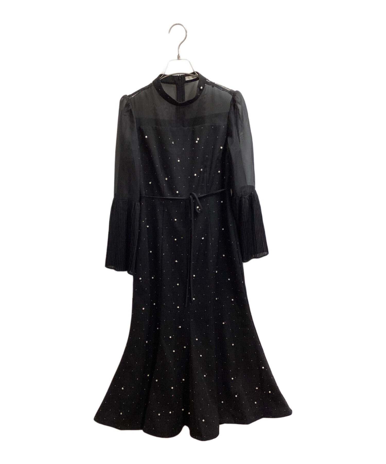 【美品】即発送　LEJAパールビジュープリーツフレアスリーブマーメイドワンピー 中古・古着通販】LEJA (レジャ) パールビジュープリーツフレアスリーブ