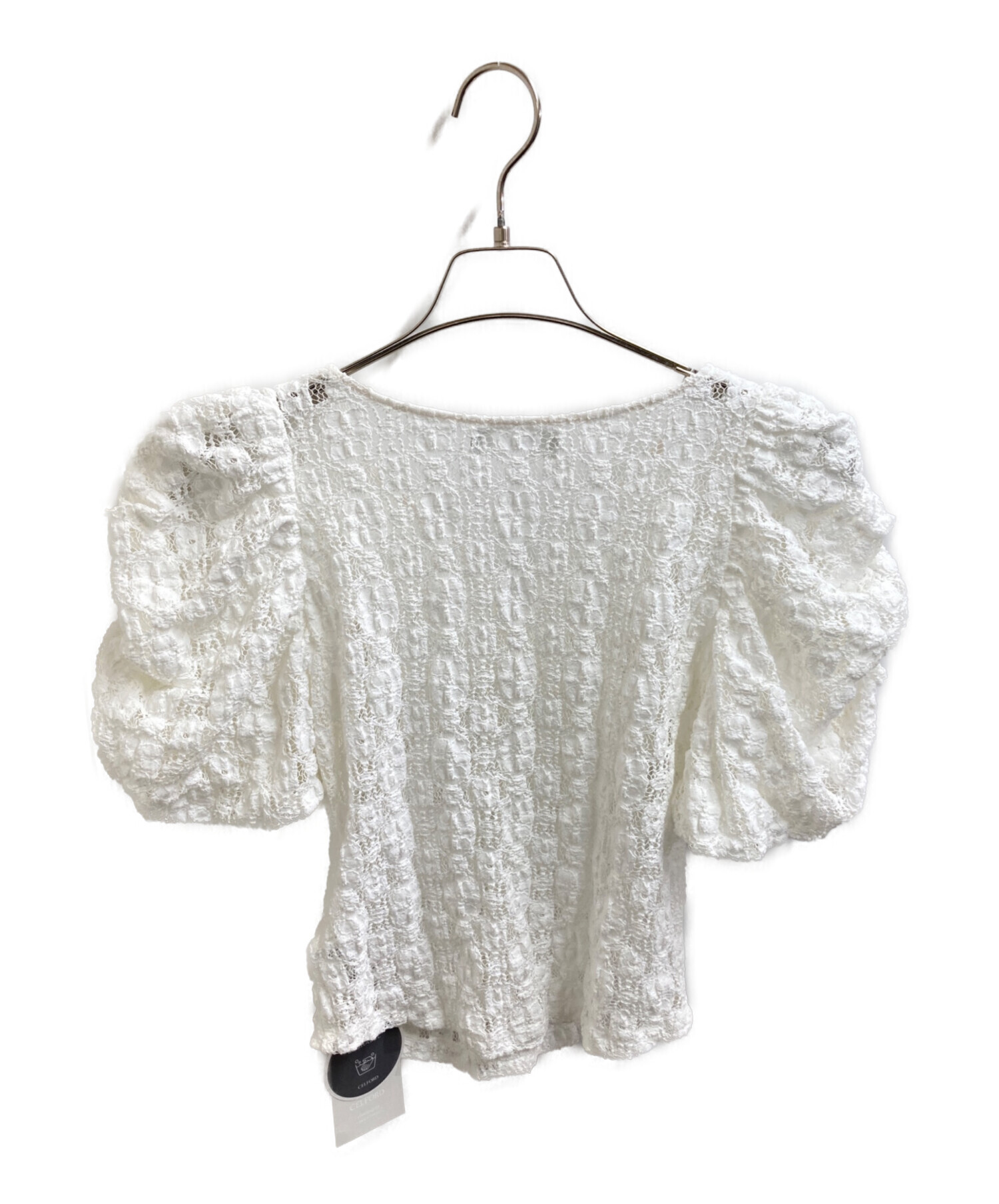 セルフォード　ホワイト Tシャツ トップスレース　半袖 中古・古着通販】CELFORD (セルフォード) RASCHEL LACE CUT TOPS