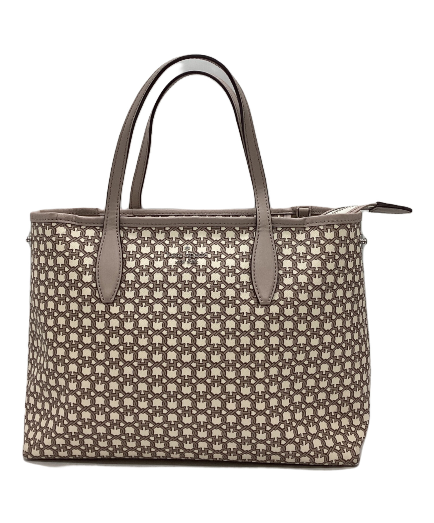 ケイトスペード レザー ロゴ ハンドバッグ ベージュ 黒 kate spade NEW YORK（ケイト・スペード ニューヨーク） ケイト
