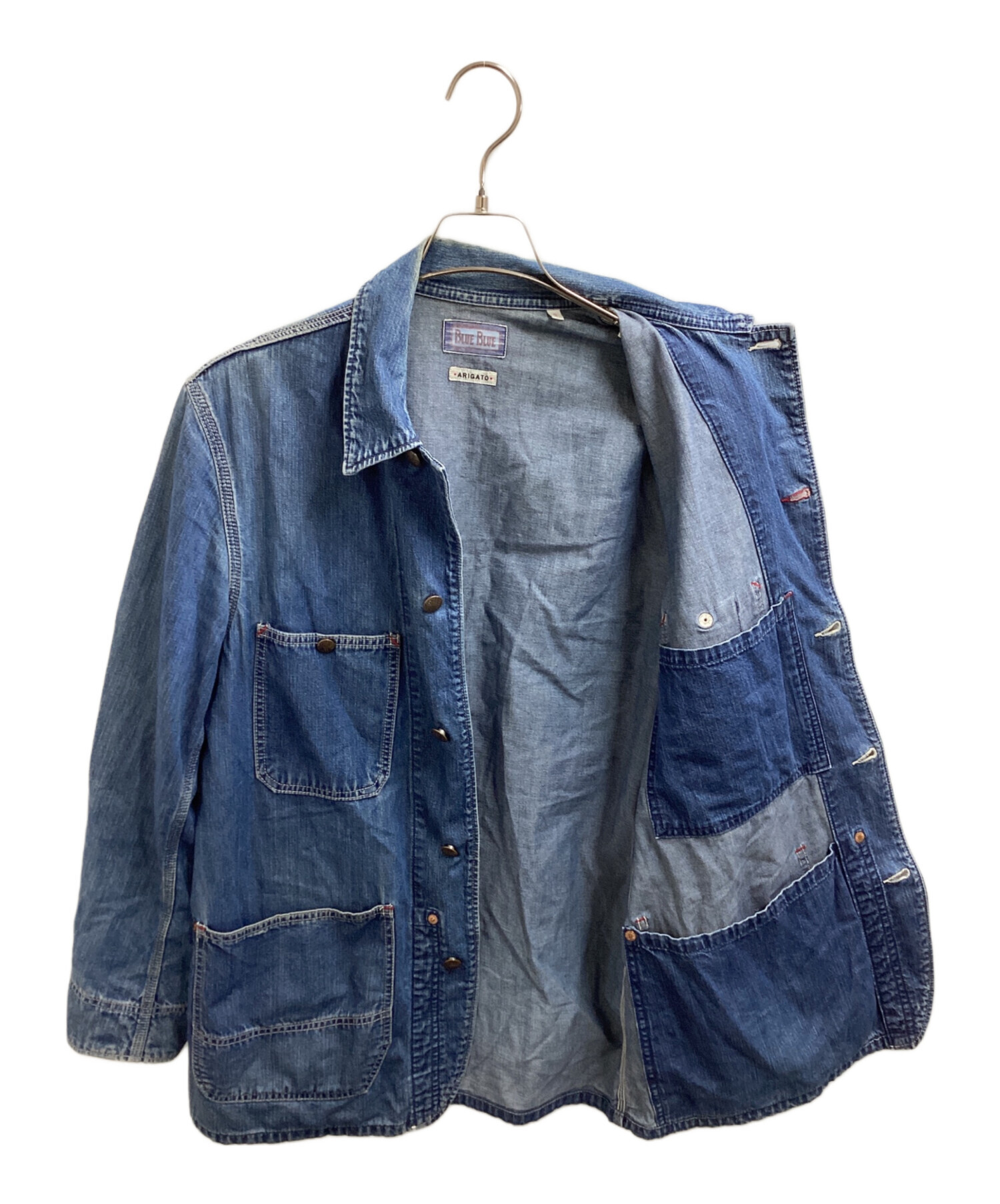 定番　BLUE BLUE デニムカバーオール　ブルーブルー　インディゴ 中古・古着通販】BLUE BLUE (ブルーブルー) デニムカバーオール