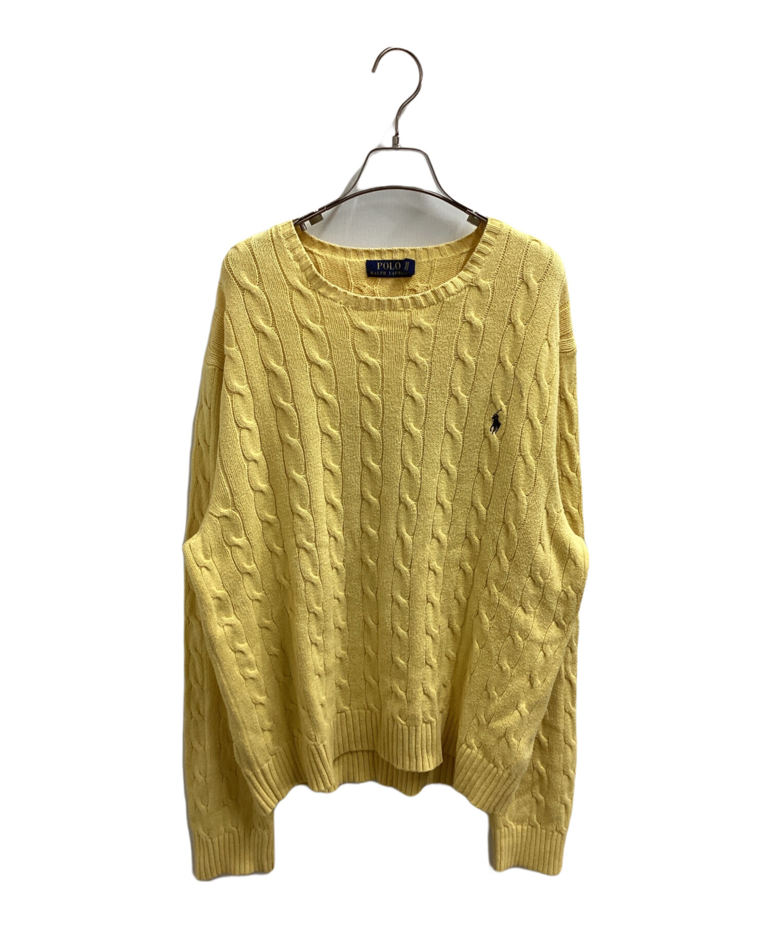 90’s USA製 ラルフローレン コットン ニット イエロー XL 中古・古着通販】POLO RALPH LAUREN (ポロ・ラルフローレン) コットン