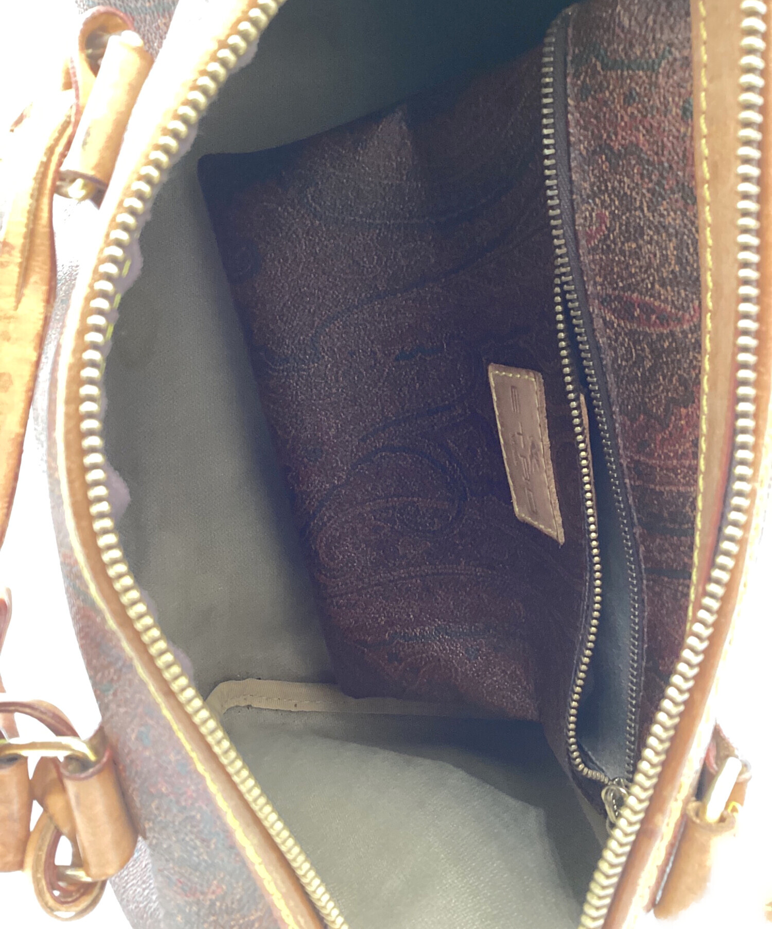 中古・古着通販】ETRO (エトロ) ペイズリーカ柄ハンドバッグ ブラウン