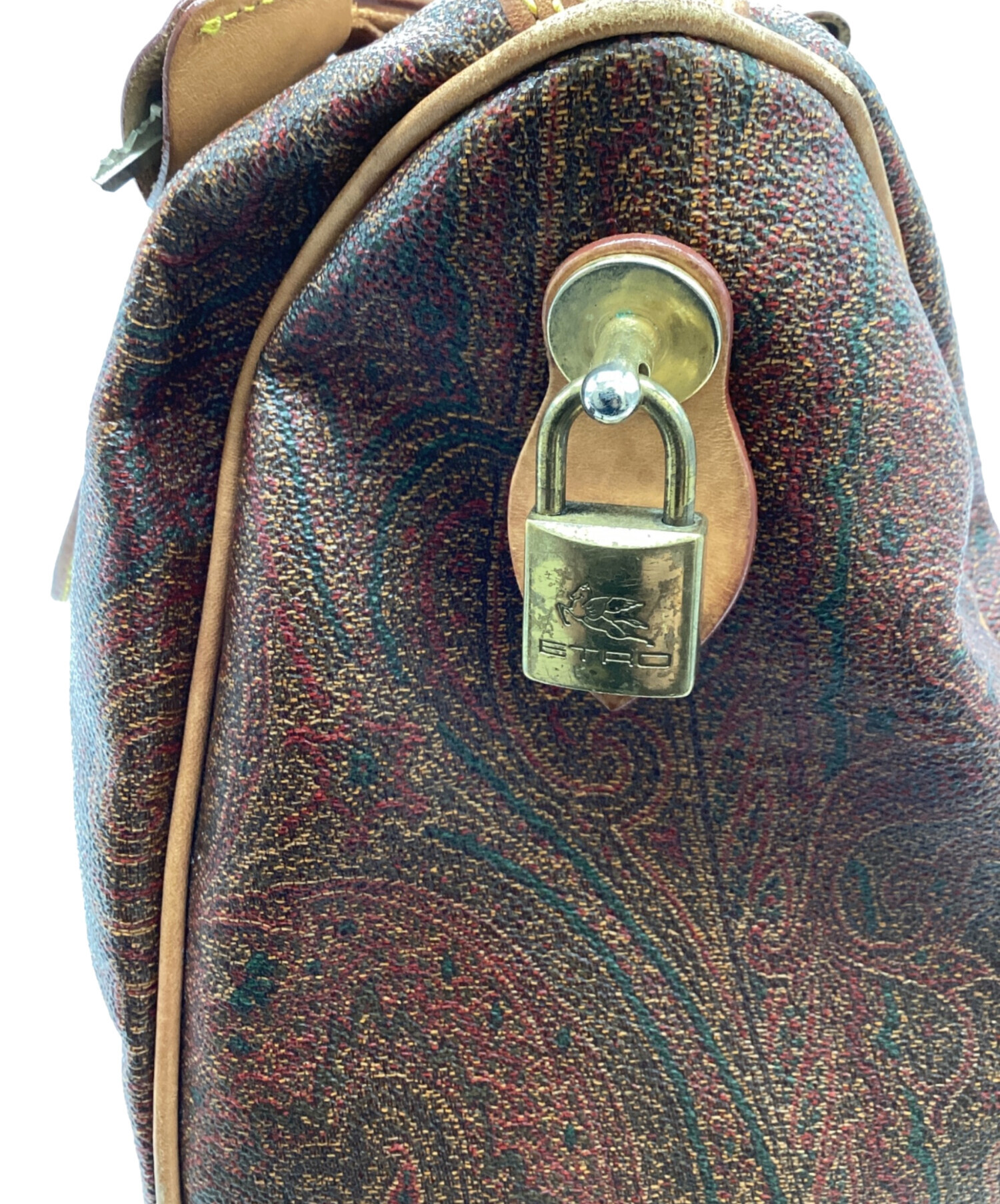 中古・古着通販】ETRO (エトロ) ペイズリーカ柄ハンドバッグ ブラウン