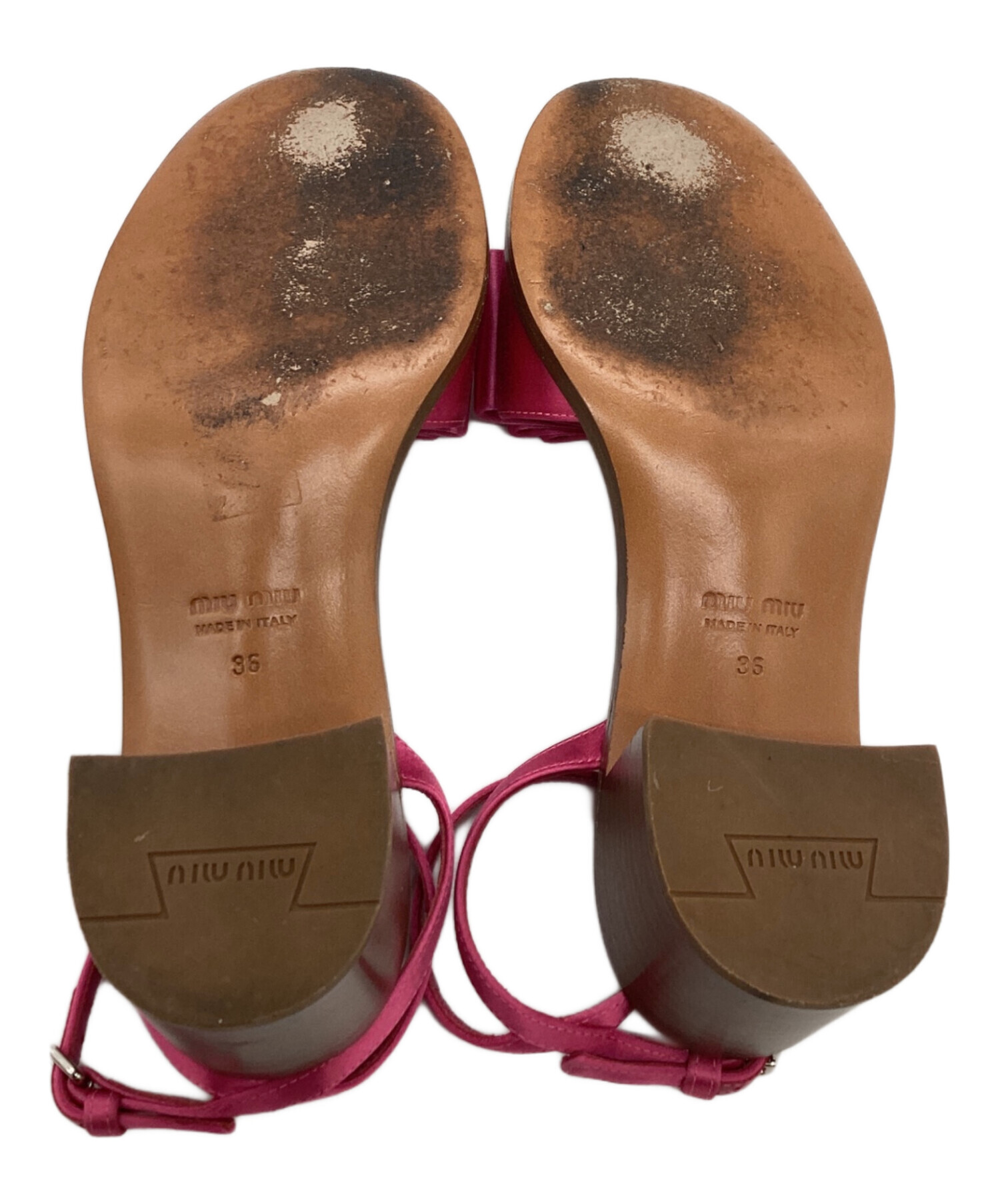 中古・古着通販】MIU MIU (ミュウミュウ) サンダル ピンク サイズ:36
