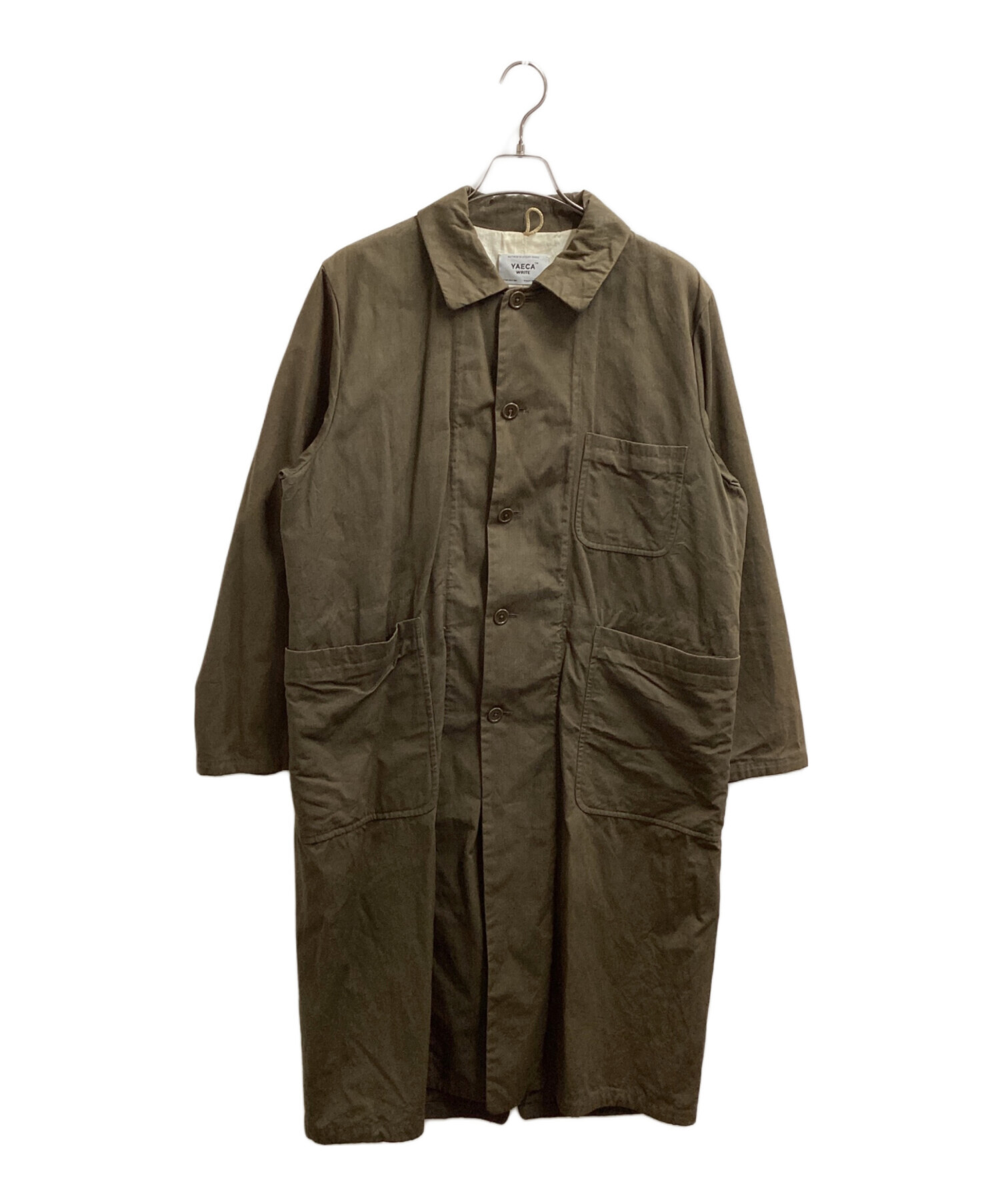 ヤエカ ライトYAECA WRITE ロングコート オリーブ M オーバーコート 中古・古着通販】YAECA (ヤエカ) WRITE OVER COAT / 48501 オリーブ