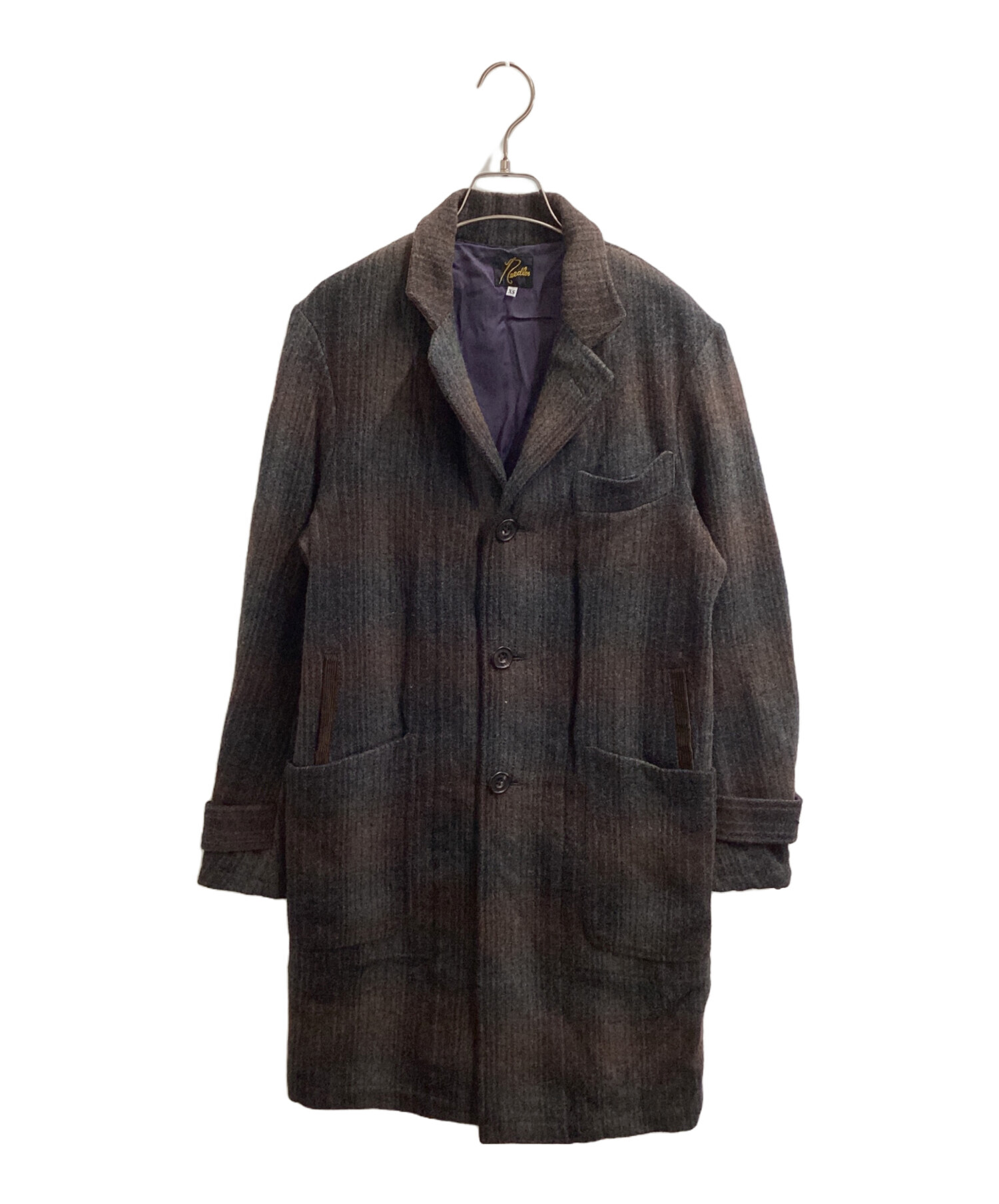 Needles ウールチェスターコート 中古・古着通販】Needles (ニードルズ) チェスターコート ブラウン