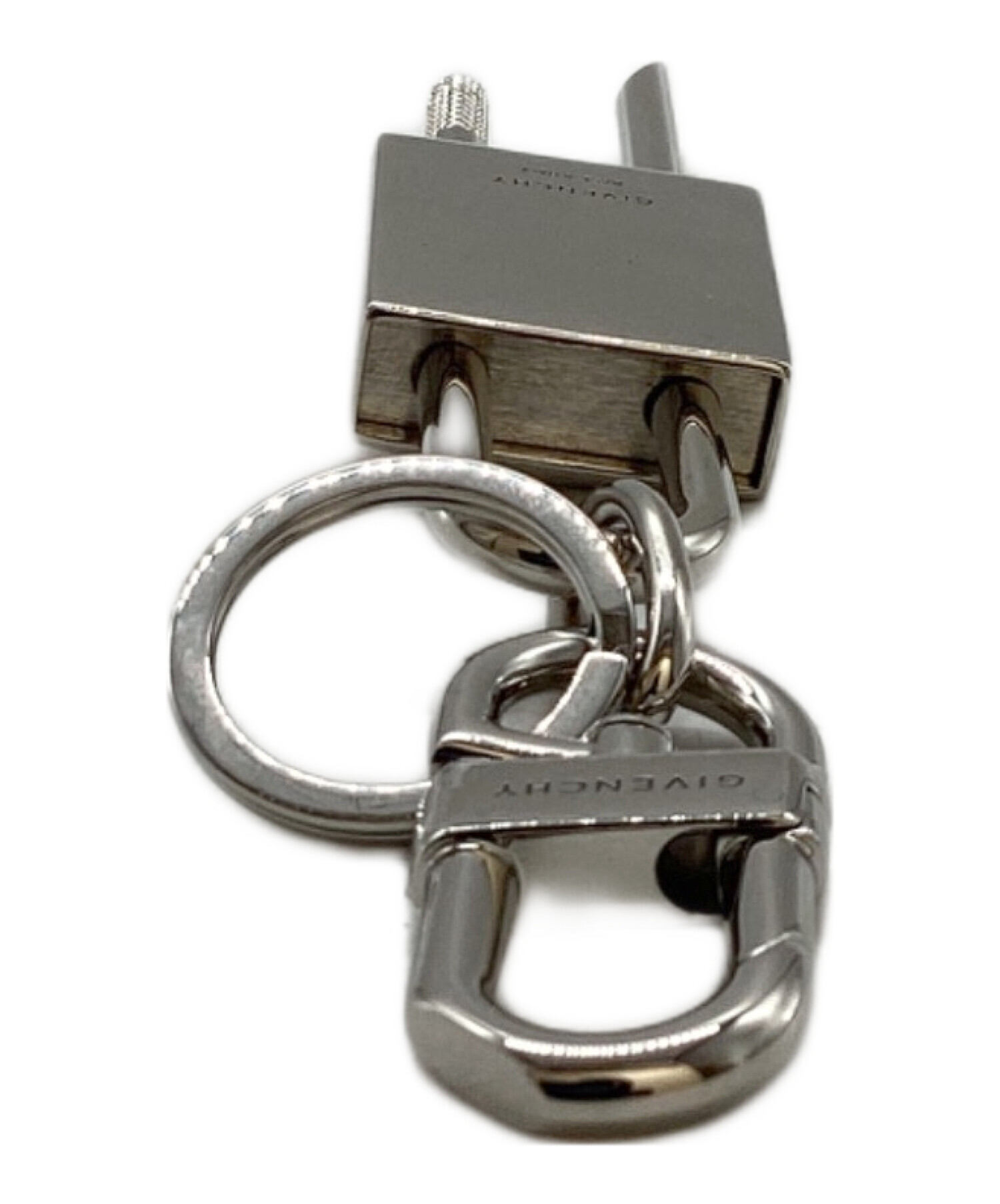ジバンシー パドロック キーリング キーホルダー シルバー アクセサリー 中古・古着通販】GIVENCHY (ジバンシィ) パドロックキーチェーン