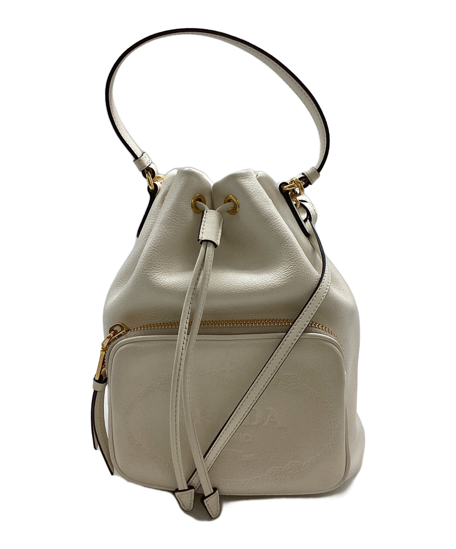【瀬戸大橋店】 中古 PRADA | プラダ ショルダーバッグ デュエット レザー バケットバッグ 1BH038 ブラック 【122】 PRADA】プラダ『デュエット Re-Nylon バケットバッグ』1BH038
