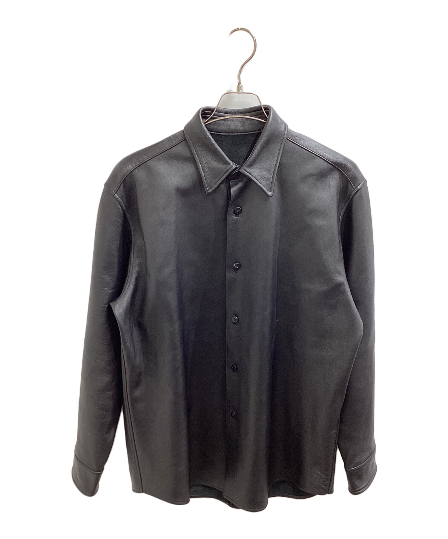 中古・古着通販】Cale (カル) LAMB LEATHER SHIRT JACKET ブラック