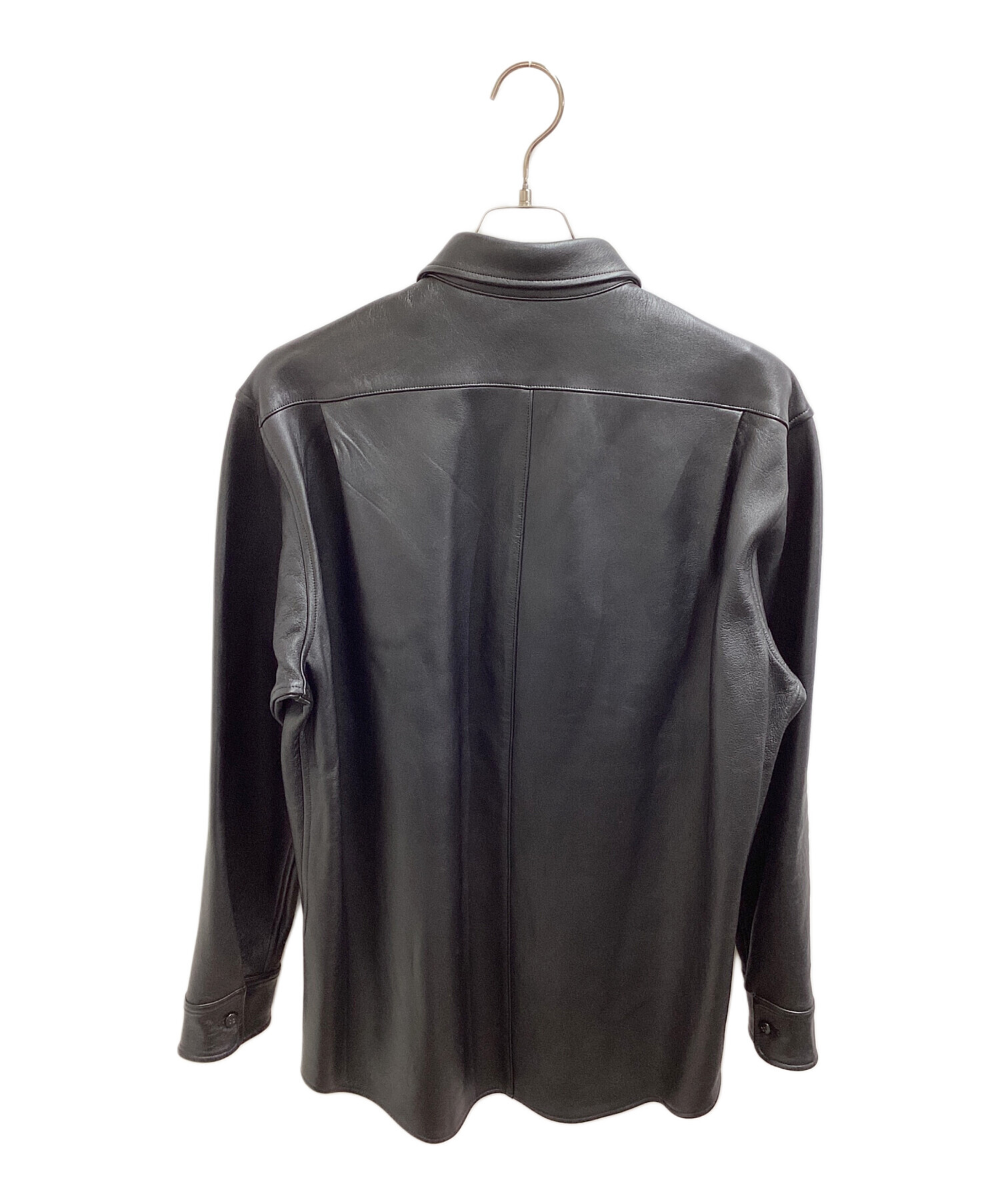 中古・古着通販】Cale (カル) LAMB LEATHER SHIRT JACKET ブラック