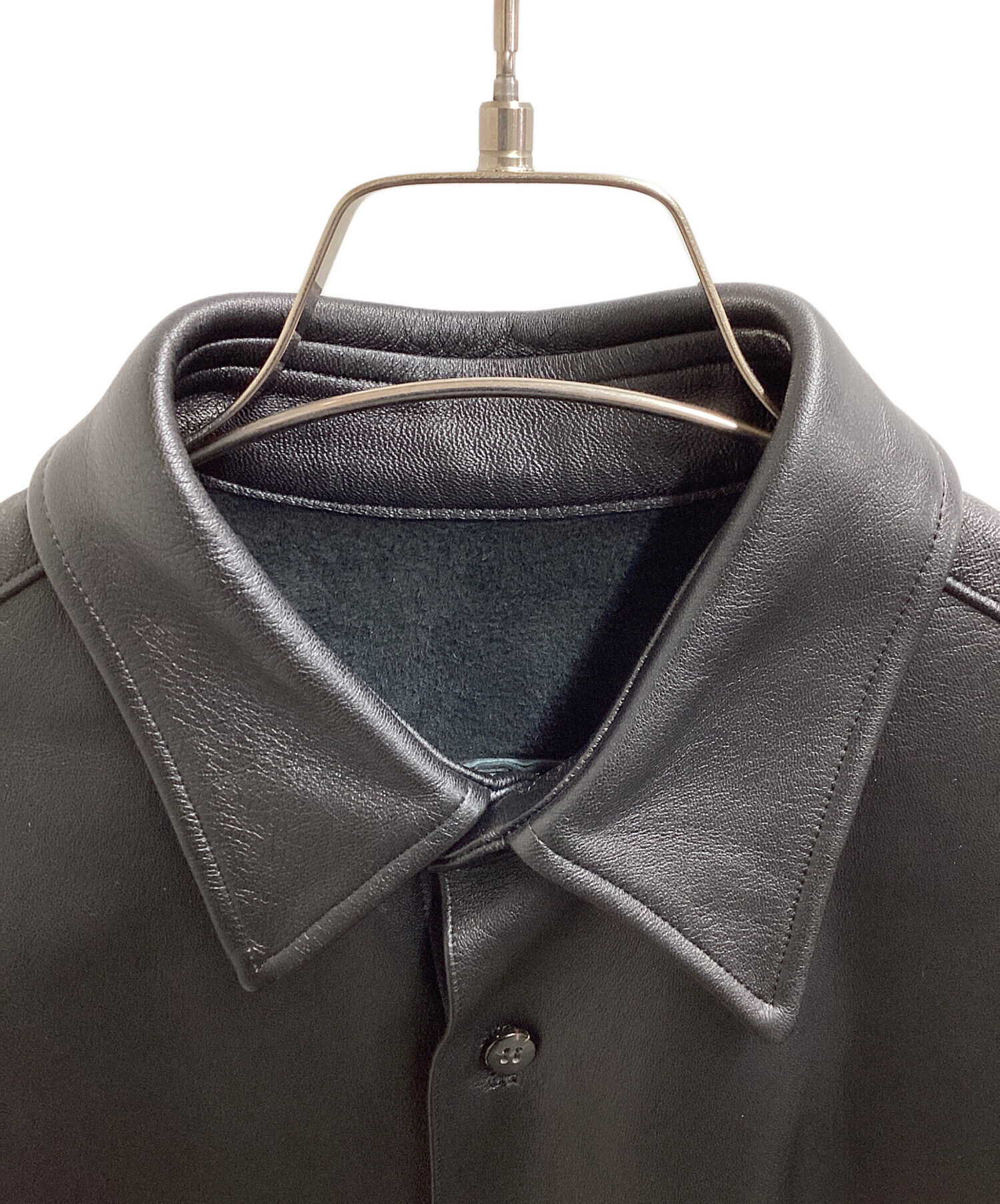 中古・古着通販】Cale (カル) LAMB LEATHER SHIRT JACKET ブラック