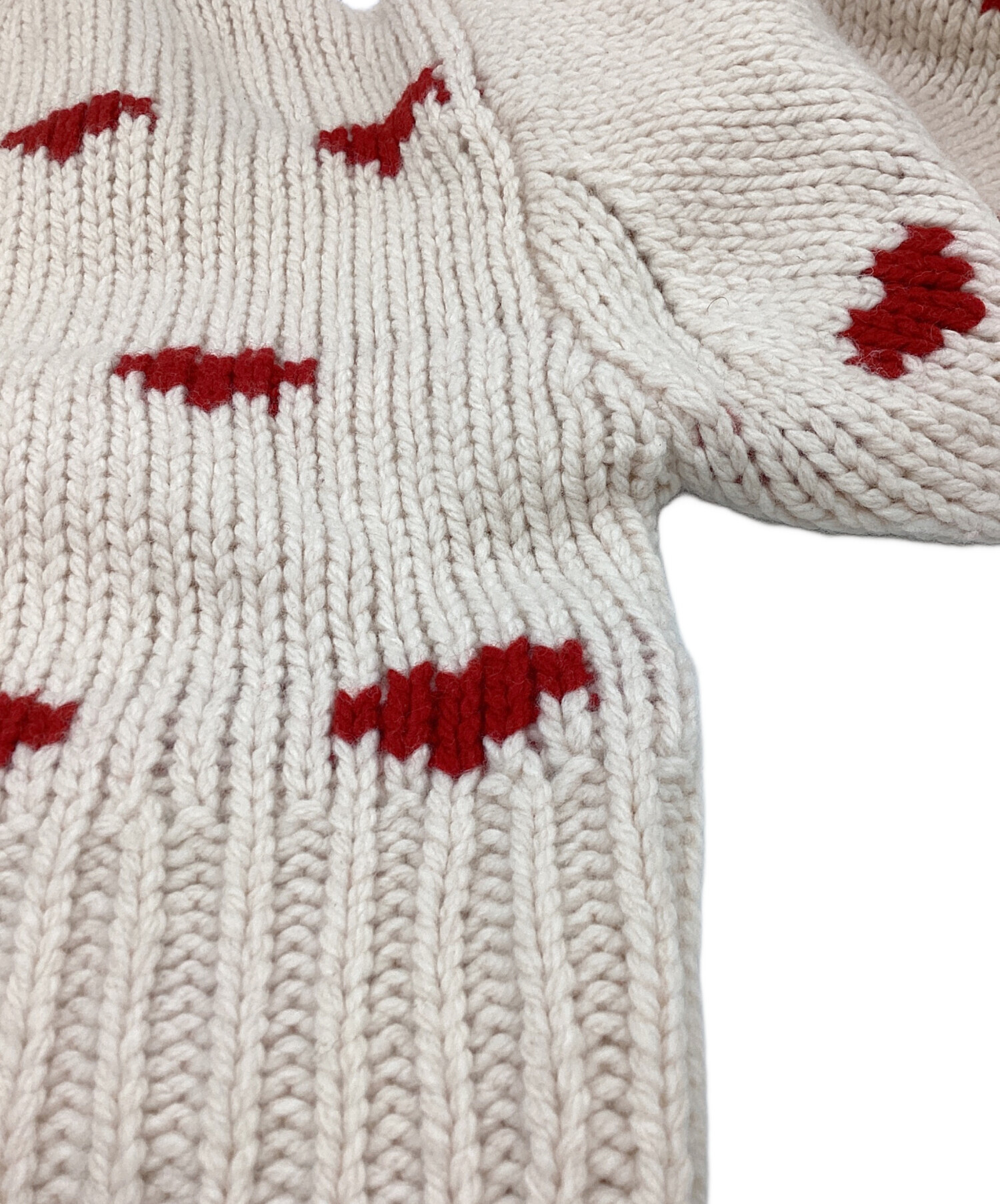 中古・古着通販】NKNIT (ンニット) HEART Pattern Knit アイボリー