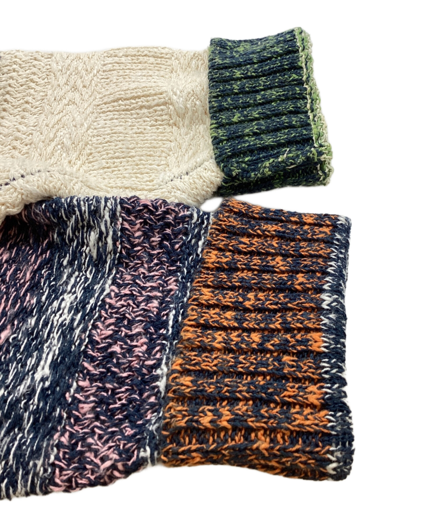 中古・古着通販】NKNIT (ンニット) mix color high neck zip knit
