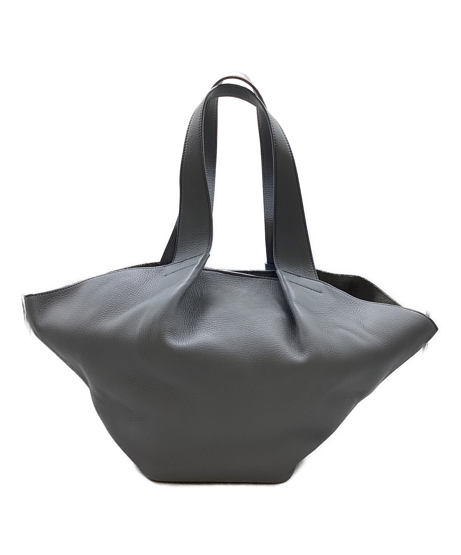 【美品】HIROFU ハンドバッグ トートバッグ レザー ヴィンテージ 濃紺 中古・古着通販】HIROFU (ヒロフ) レザートートバッグ ブルー