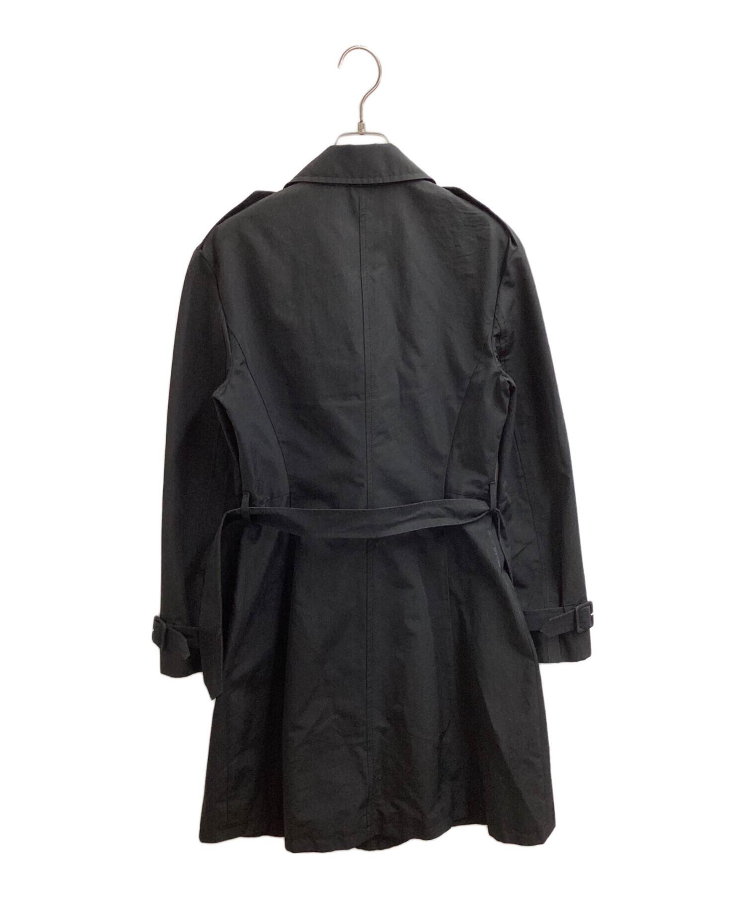 美品 プラダ PRADA スプリングコート トレンチコート バックリボン 黒 中古・古着通販】PRADA (プラダ) ナイロントレンチコート ブラック