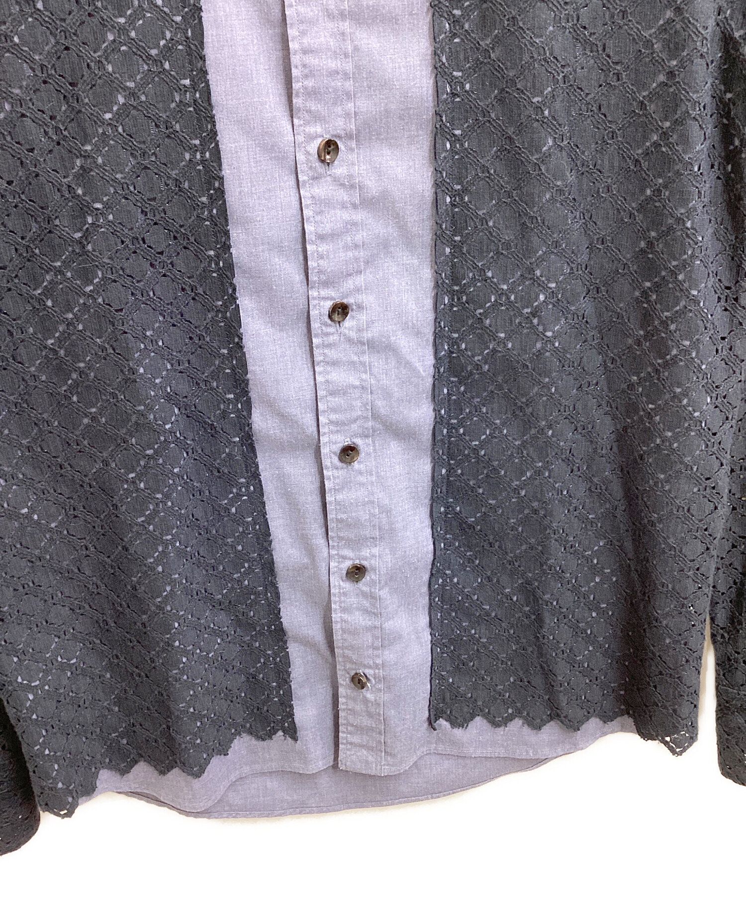中古・古着通販】KOLOR (カラー) 切替シャツ / 15scm-b15114 ネイビー 