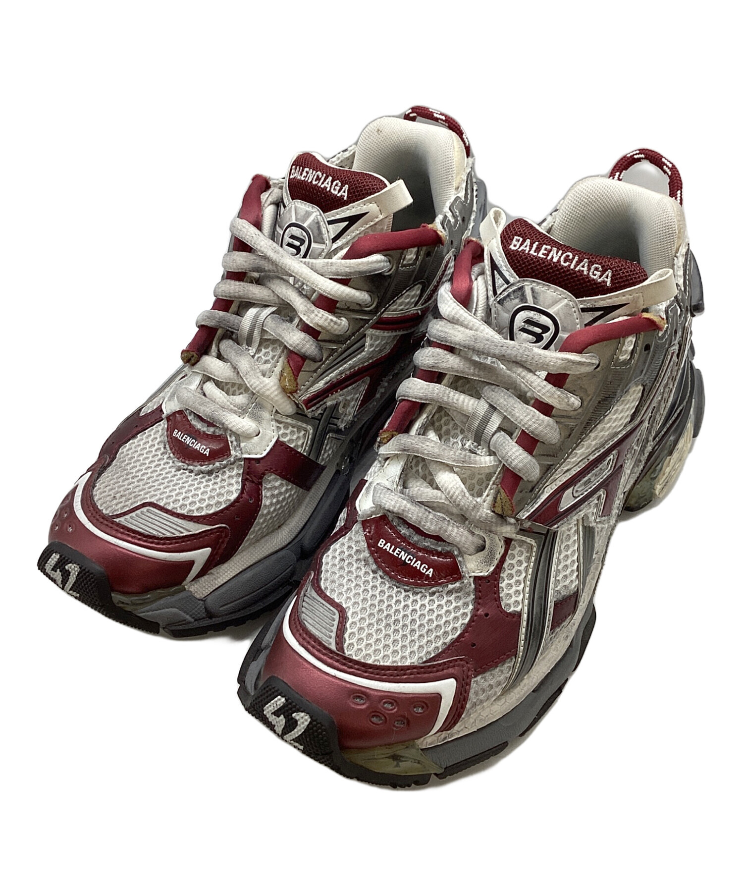 中古・古着通販】BALENCIAGA (バレンシアガ) RUNNER ホワイト×レッド 