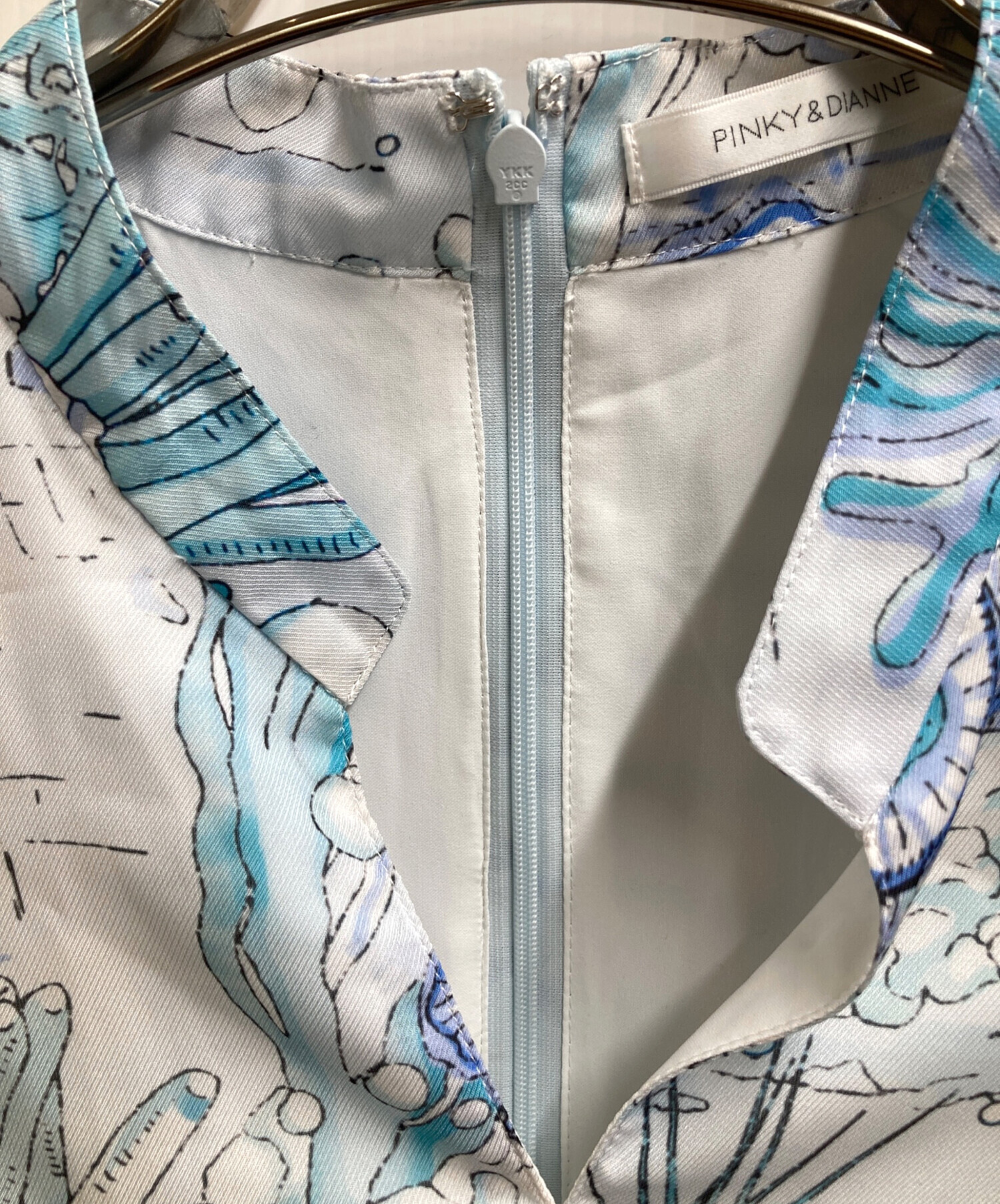 PINKY & DIANNE コントラストプリントワンピース36 中古・古着通販】Pinky & Dianne (ピンキーアンドダイアン) 25SS ノー
