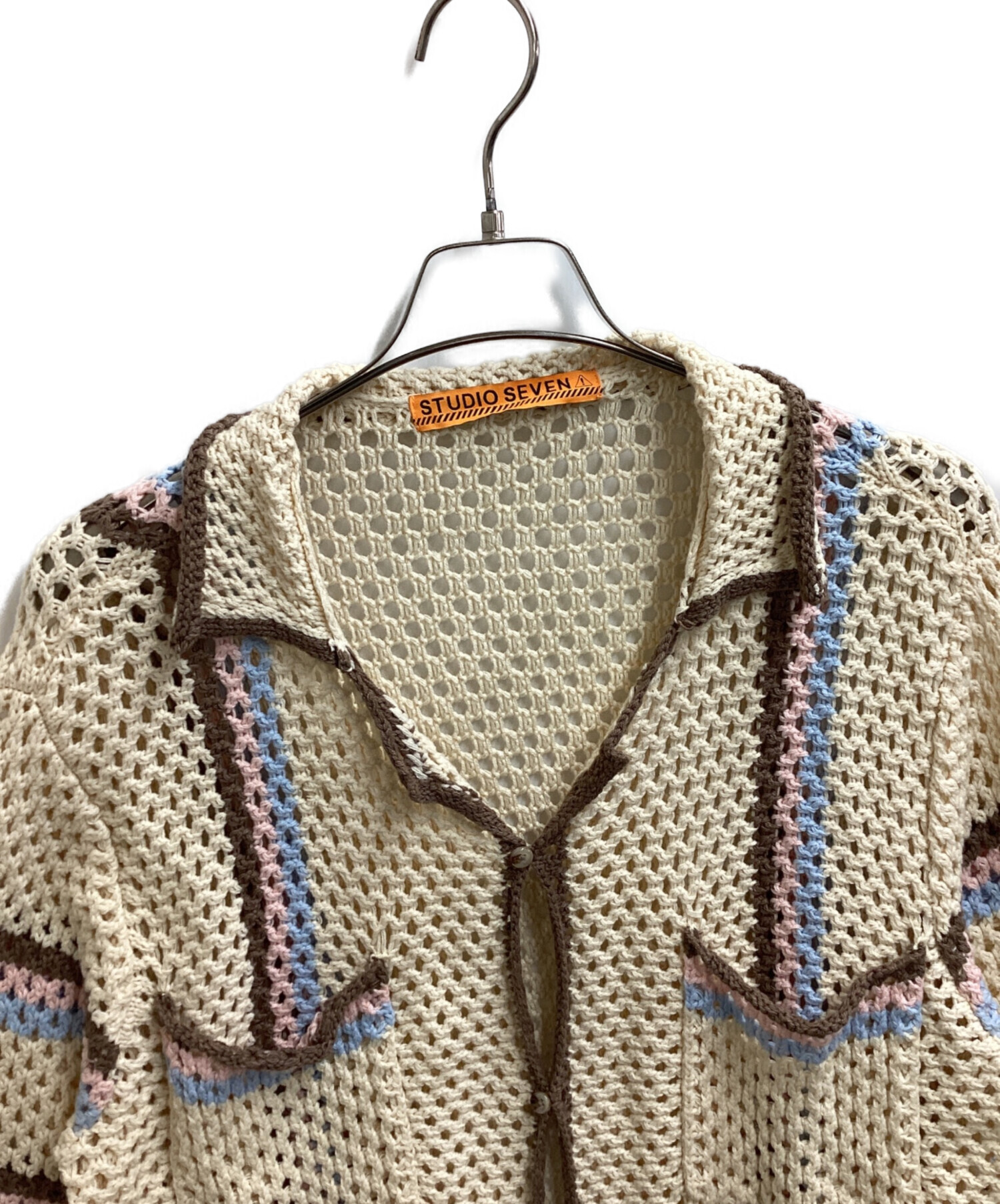 中古・古着通販】STUDIO SEVEN (スタジオセブン) Cotton Crochet Shirt