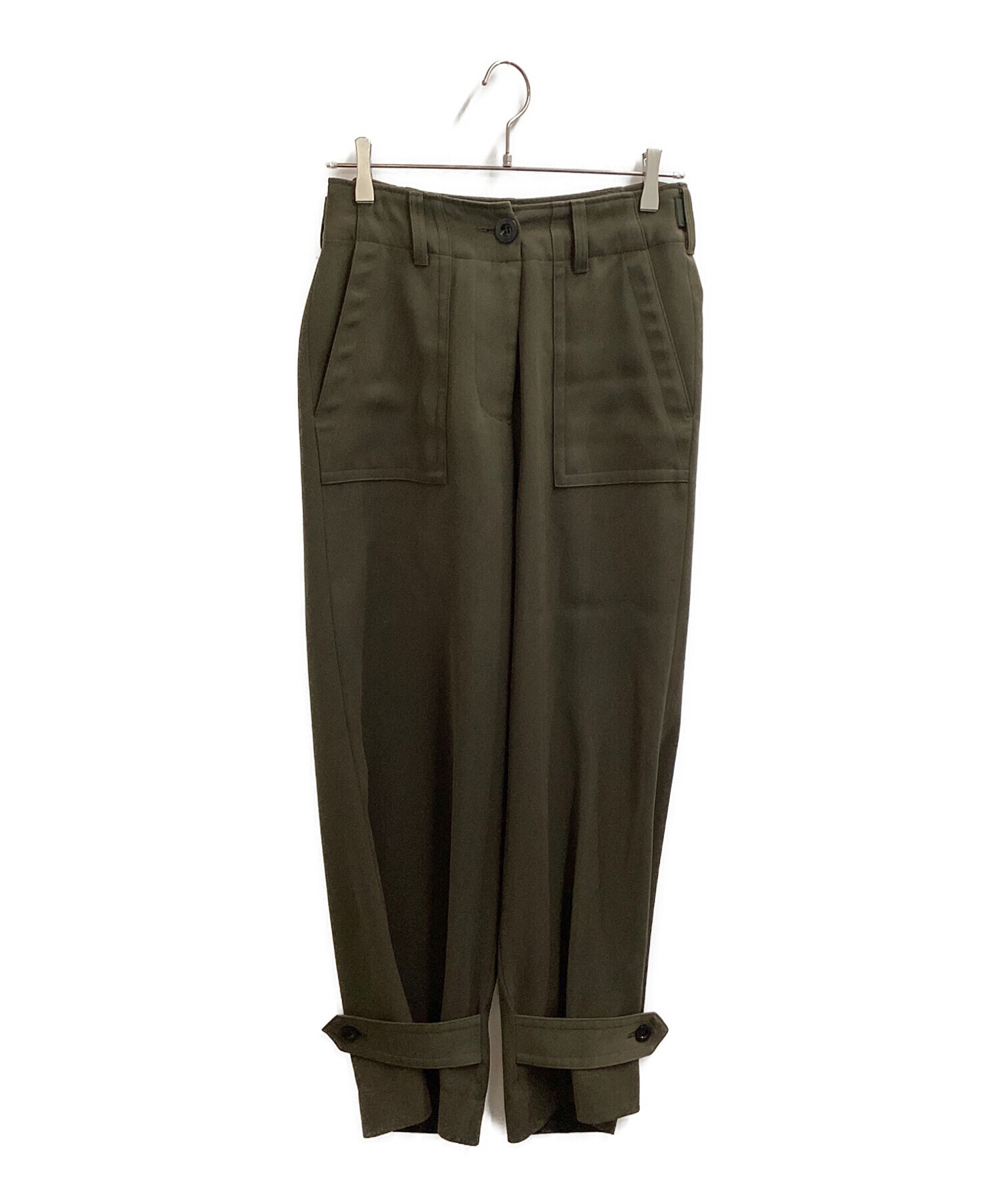 中古・古着通販】sacai (サカイ) ポリエステルベイカーパンツ オリーブ 