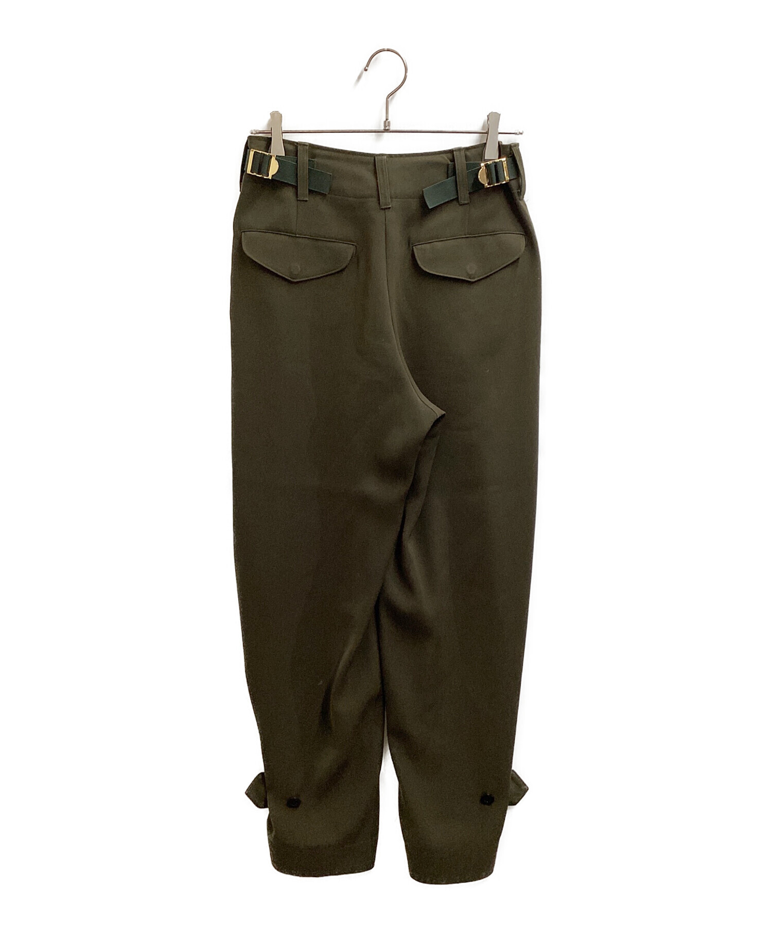 中古・古着通販】sacai (サカイ) ポリエステルベイカーパンツ オリーブ